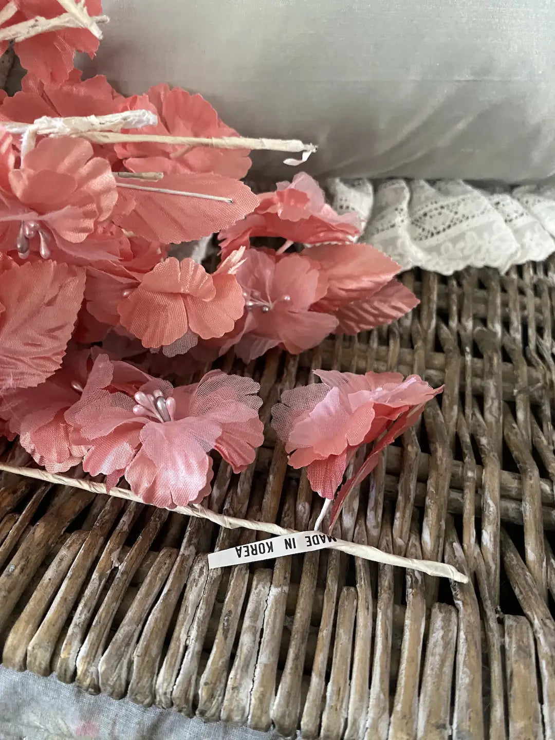 Vintage Collection 16 Stems Coral Pink Millinery Flowers