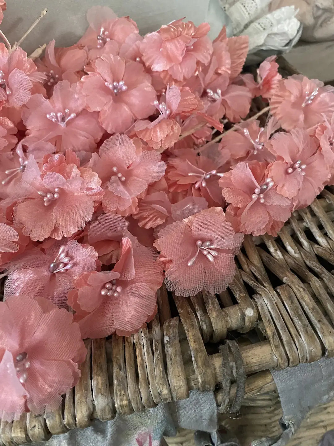 Vintage Collection 16 Stems Coral Pink Millinery Flowers