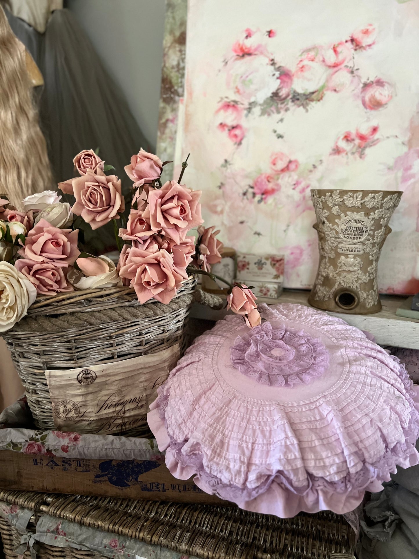 RARE Discontinued Rachel Ashwell Pink Petticoat Pillow