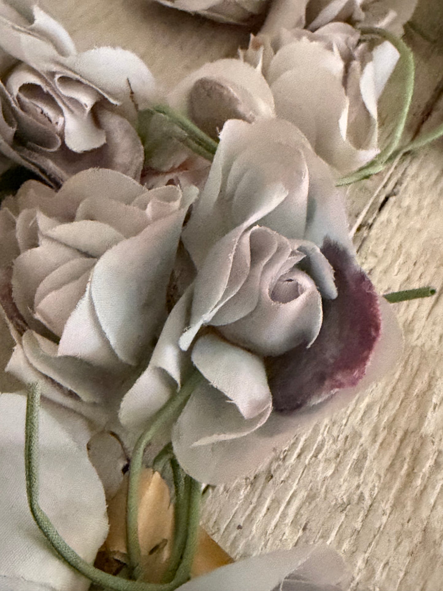 Collection Antique Vintage Millinery Flowers Dusty Blue