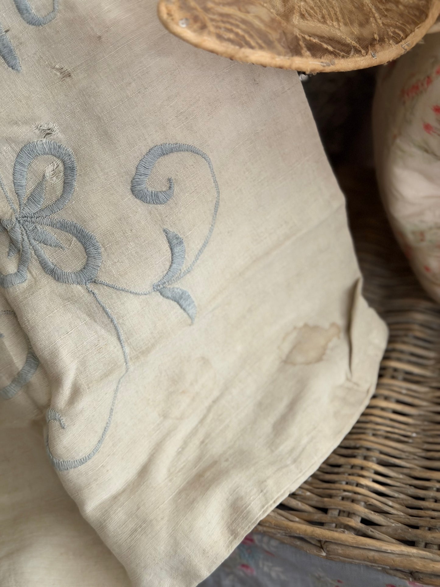 Antique Linens Drawstring Bag