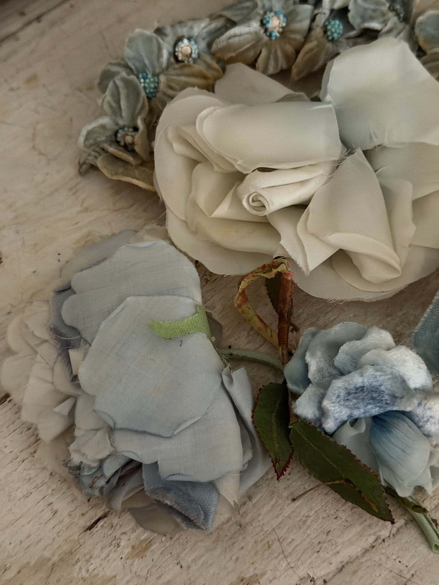 Collection Antique Vintage Millinery Flowers Blue