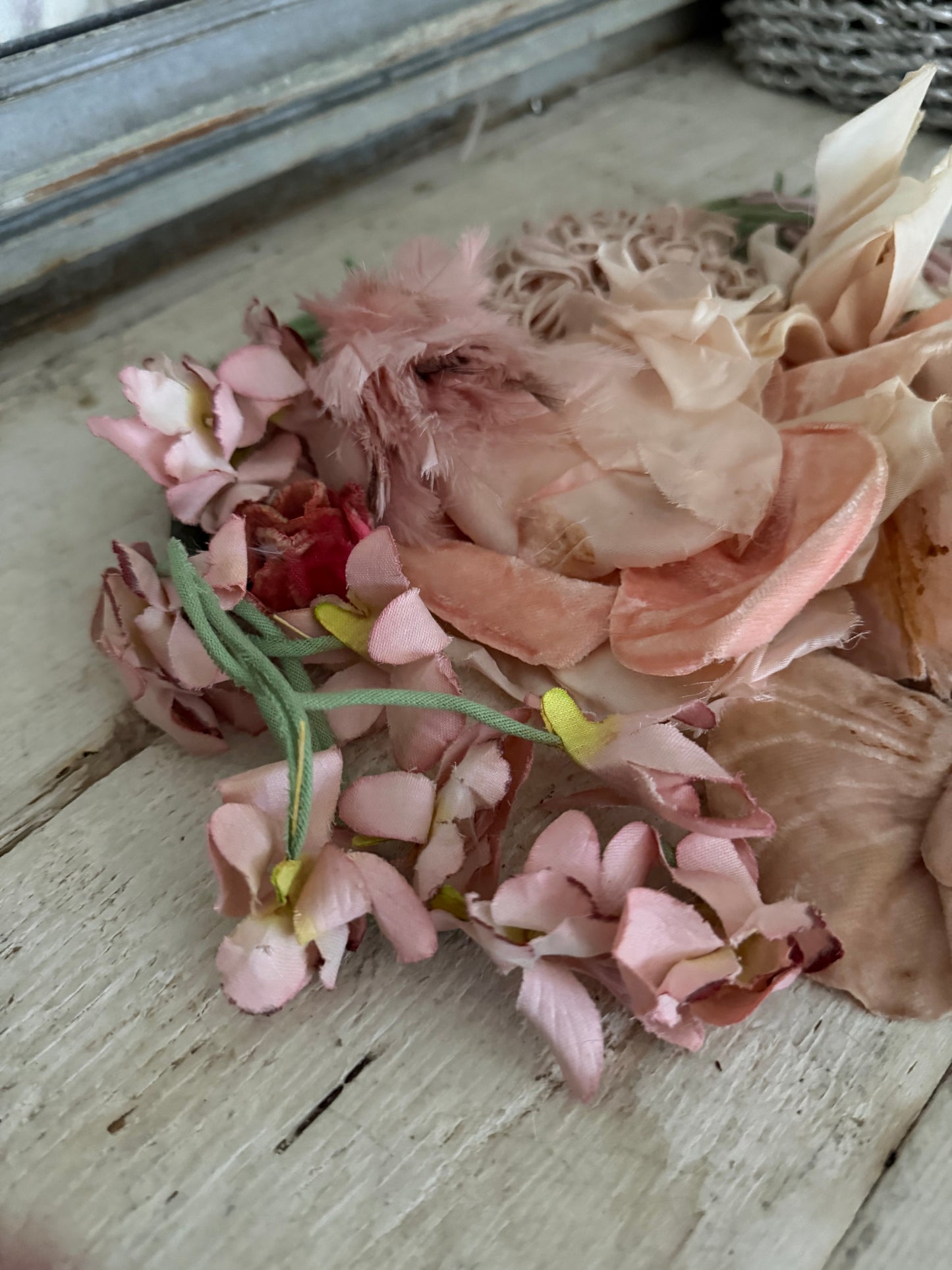 Collection Antique Vintage Millinery Flowers Pink