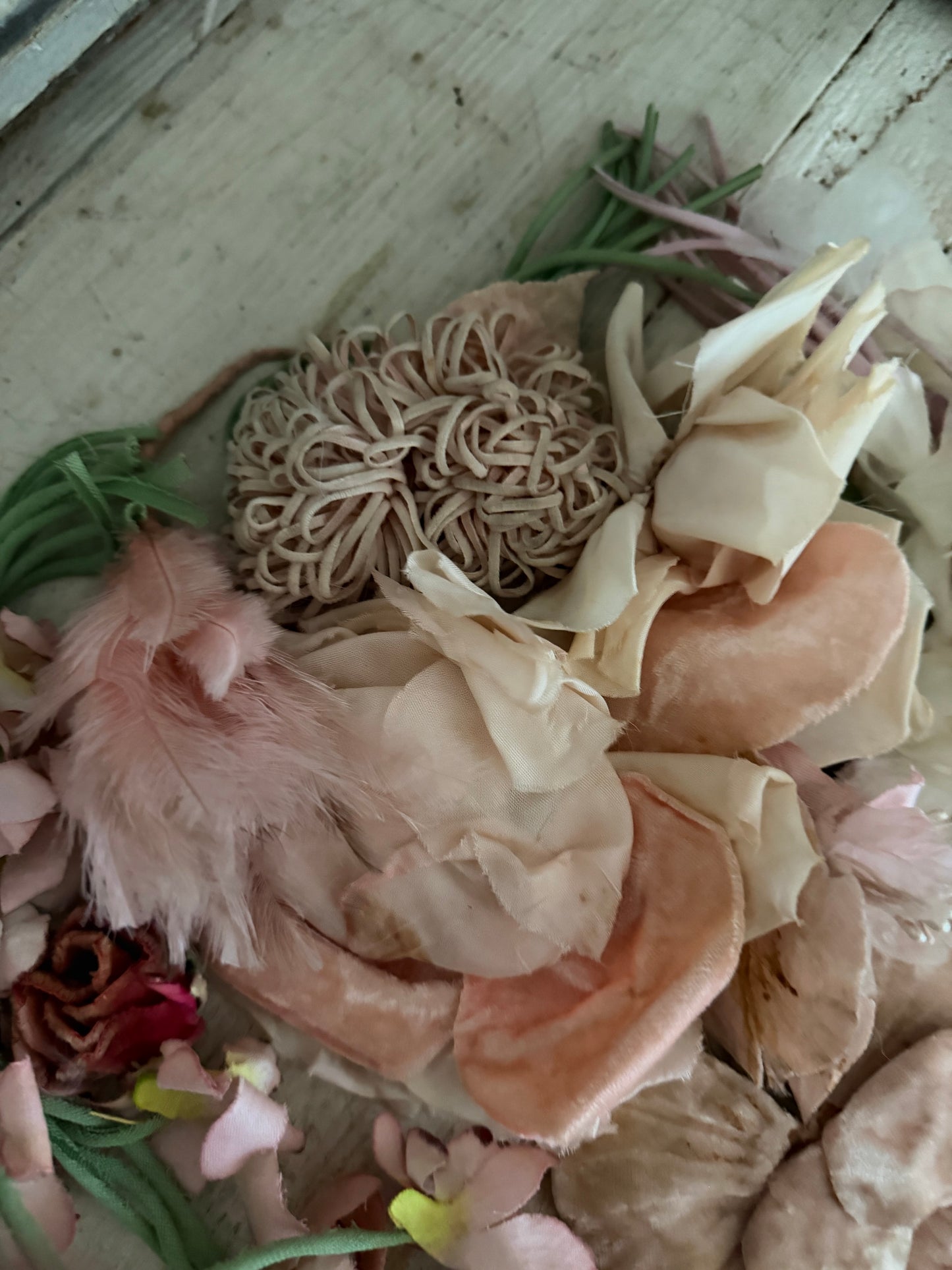 Collection Antique Vintage Millinery Flowers Pink