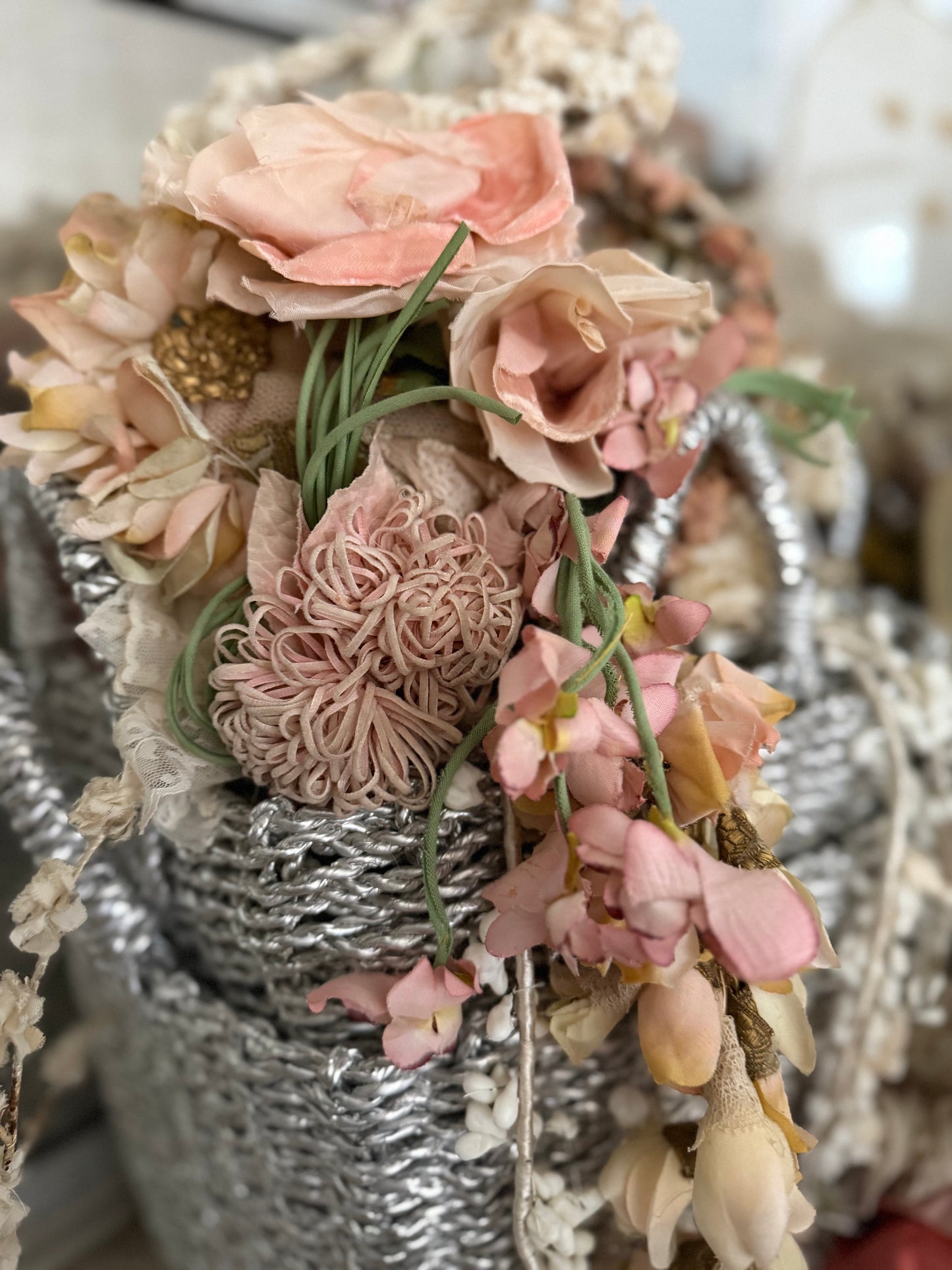 Collection Antique Vintage Millinery Flowers Pink