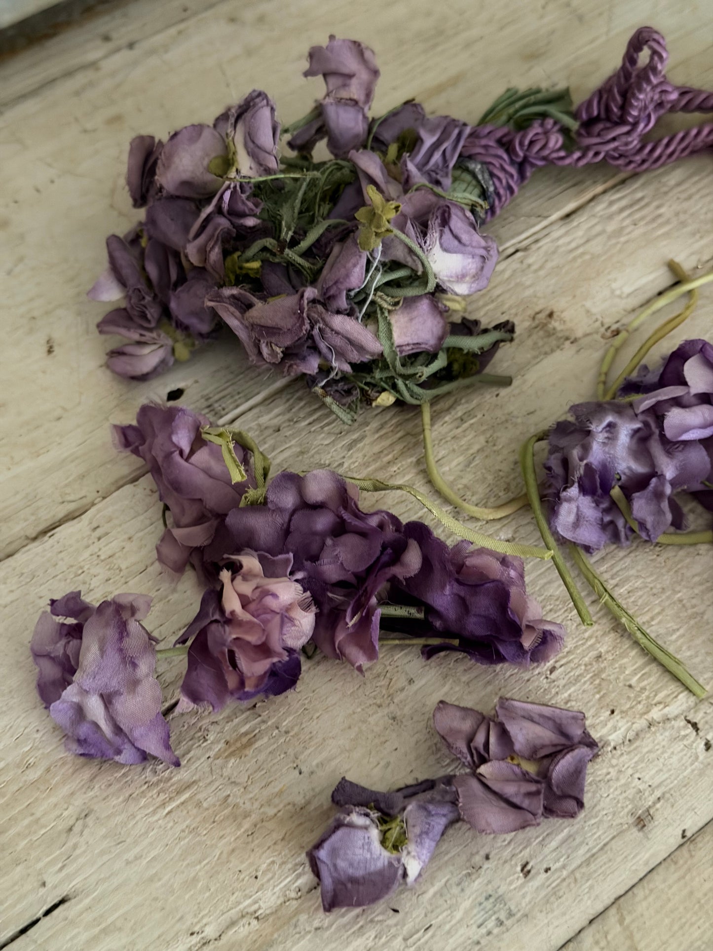Collection Antique Vintage Millinery Flowers Purple