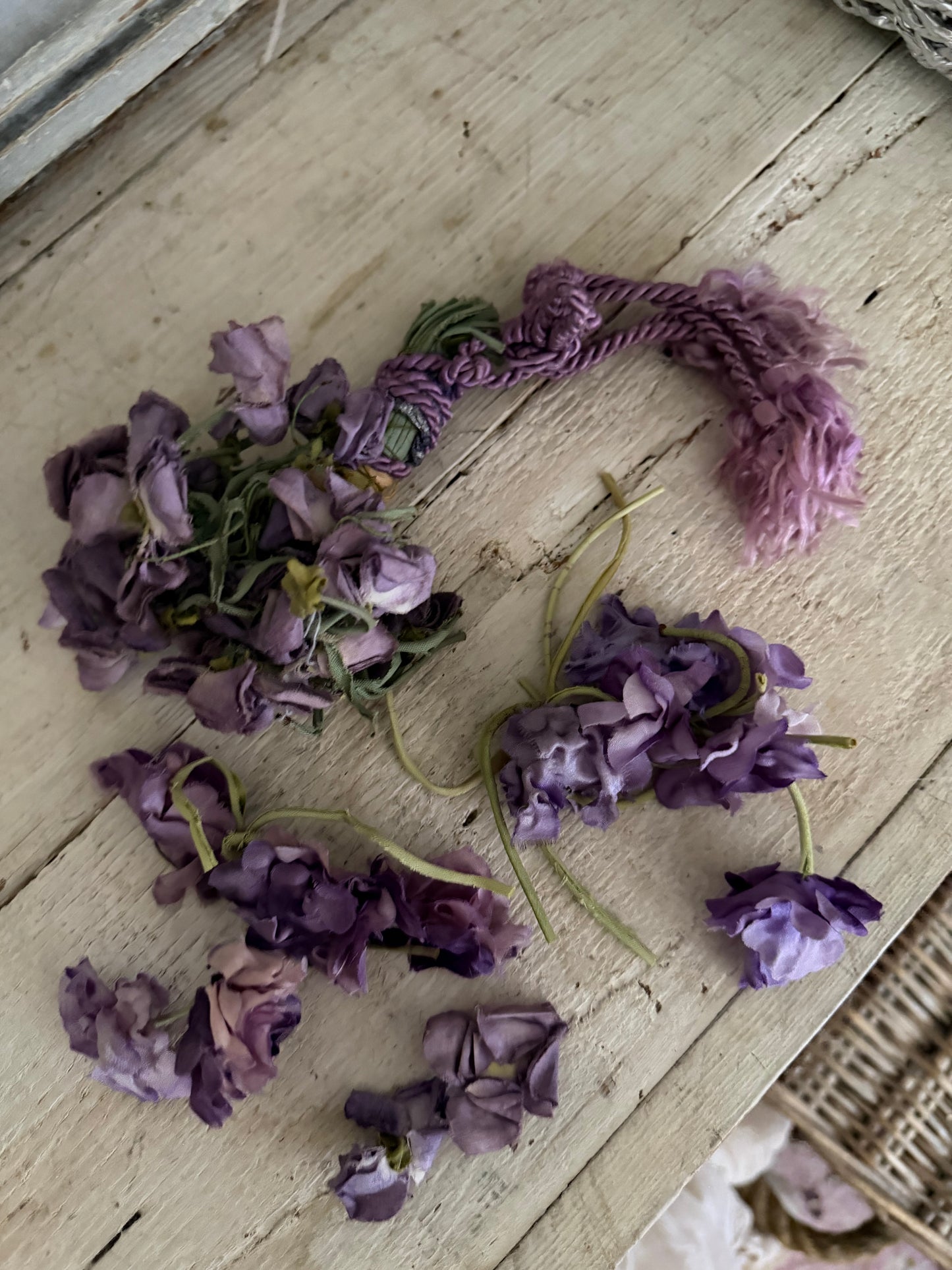 Collection Antique Vintage Millinery Flowers Purple