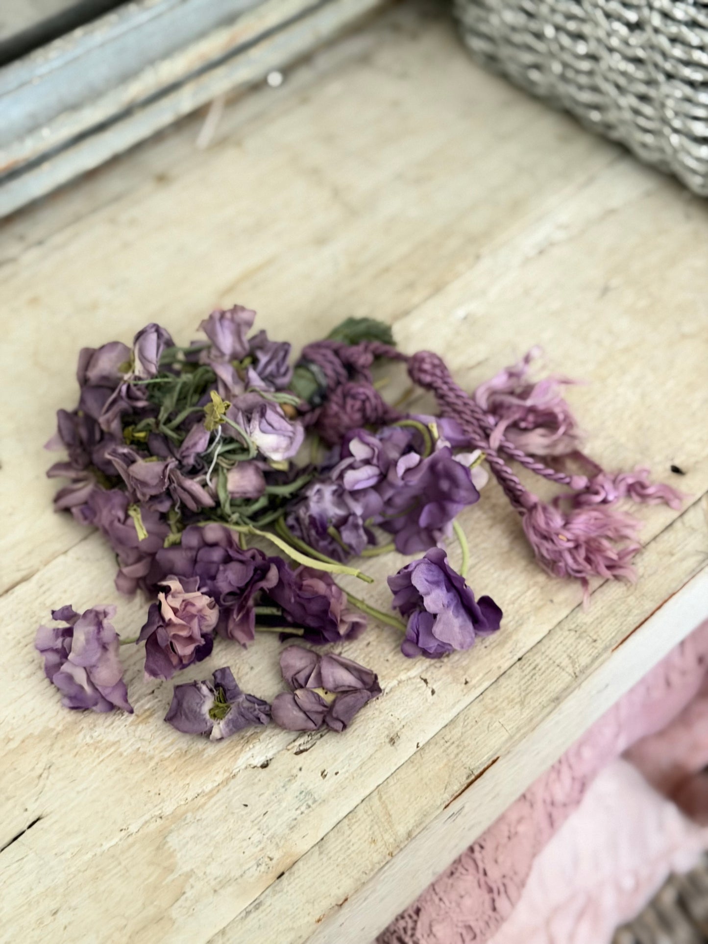 Collection Antique Vintage Millinery Flowers Purple
