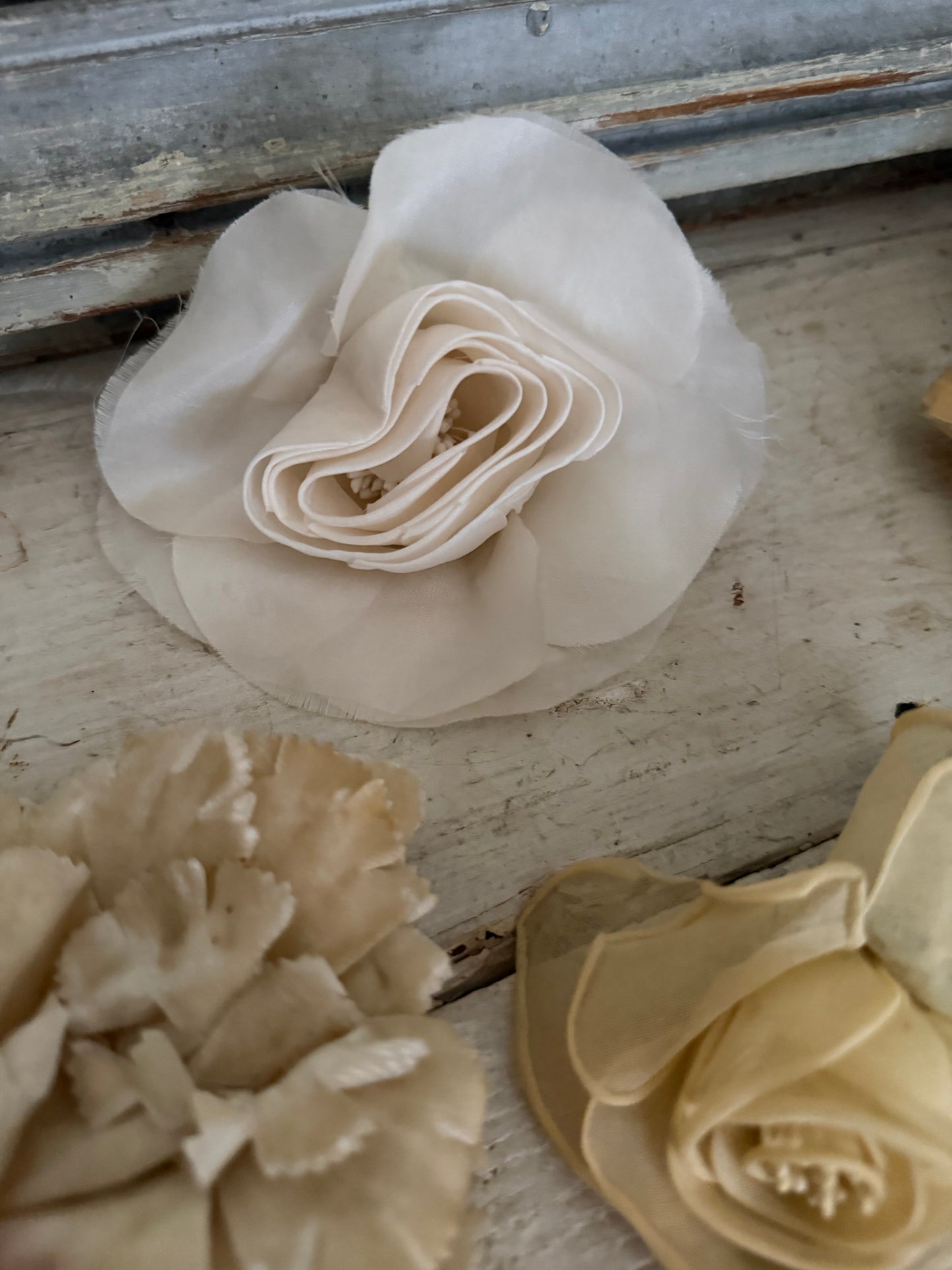 Collection Antique Vintage Millinery Flowers Yellow