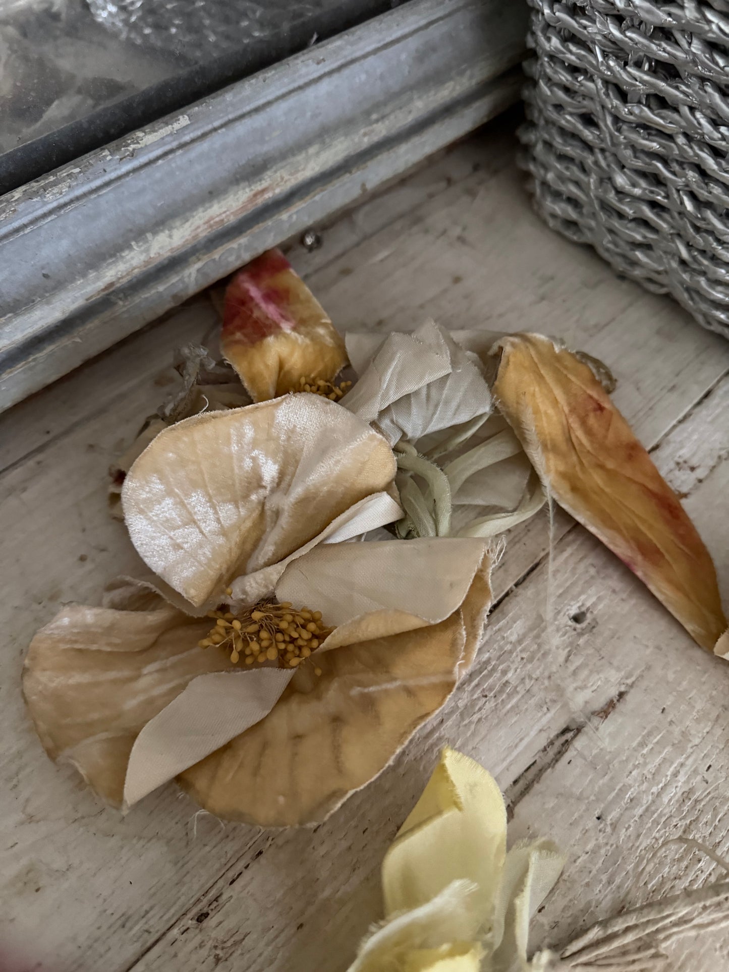 Collection Antique Vintage Millinery Flowers Yellow