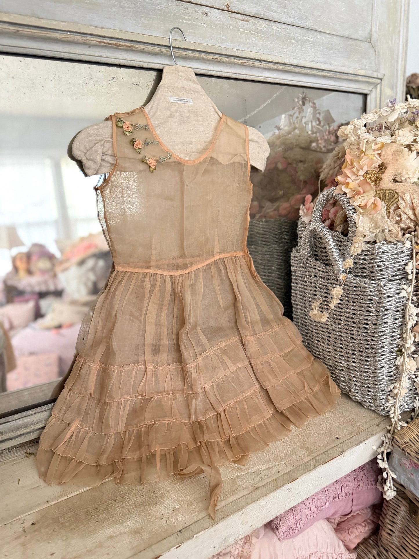 Antique Pink Ribbonwork Dress