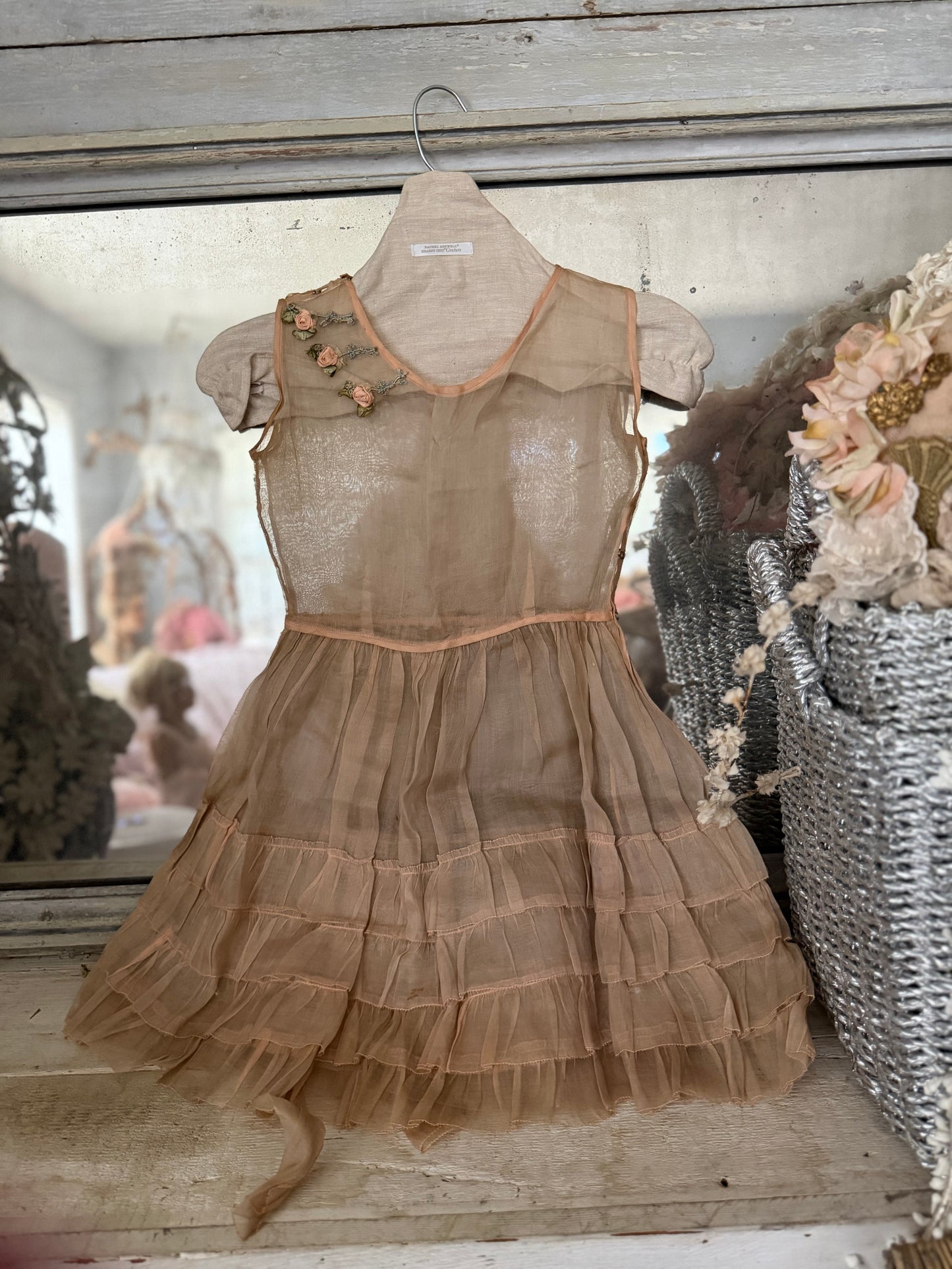 Antique Pink Ribbonwork Dress