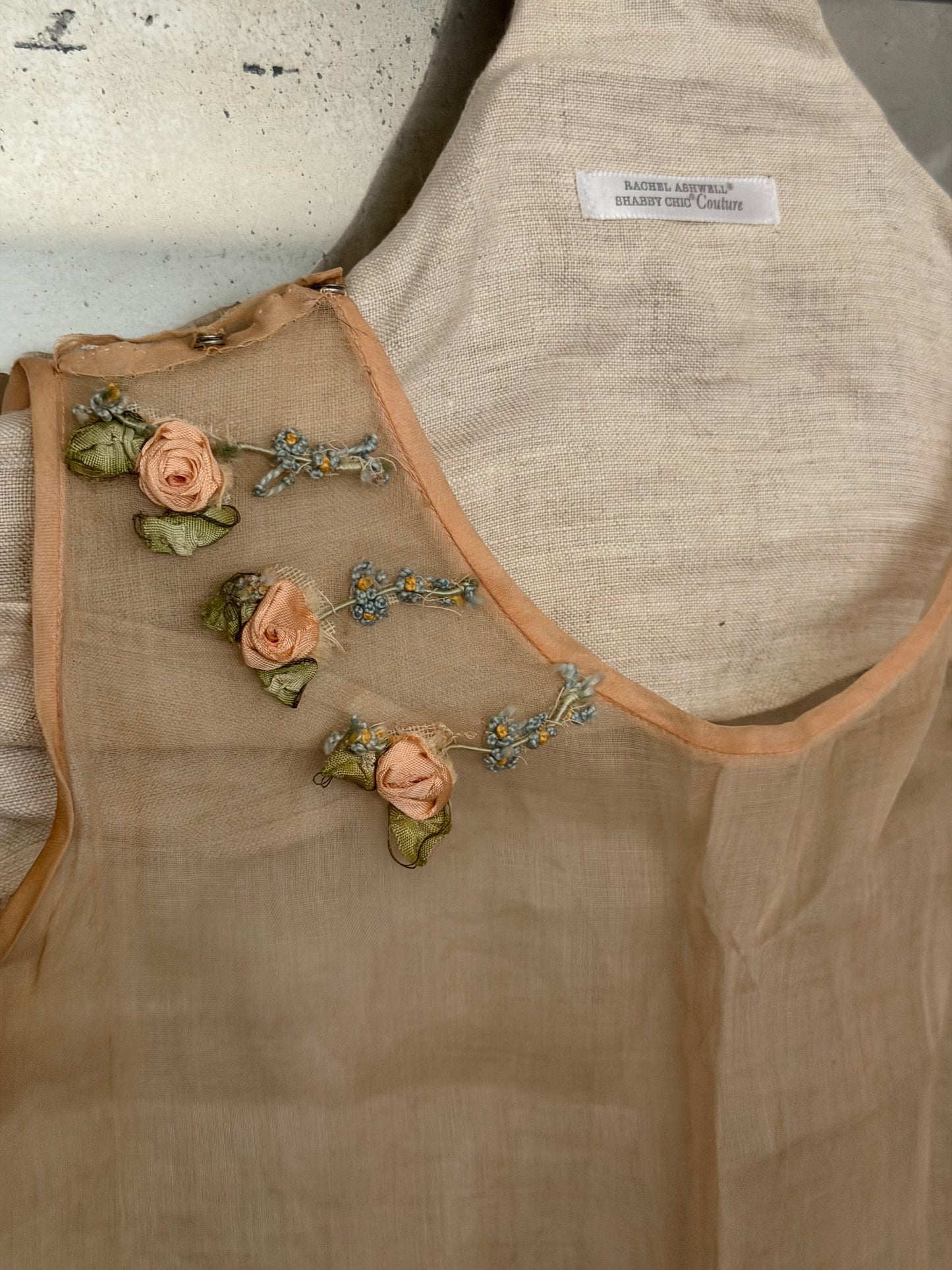 Antique Pink Ribbonwork Dress