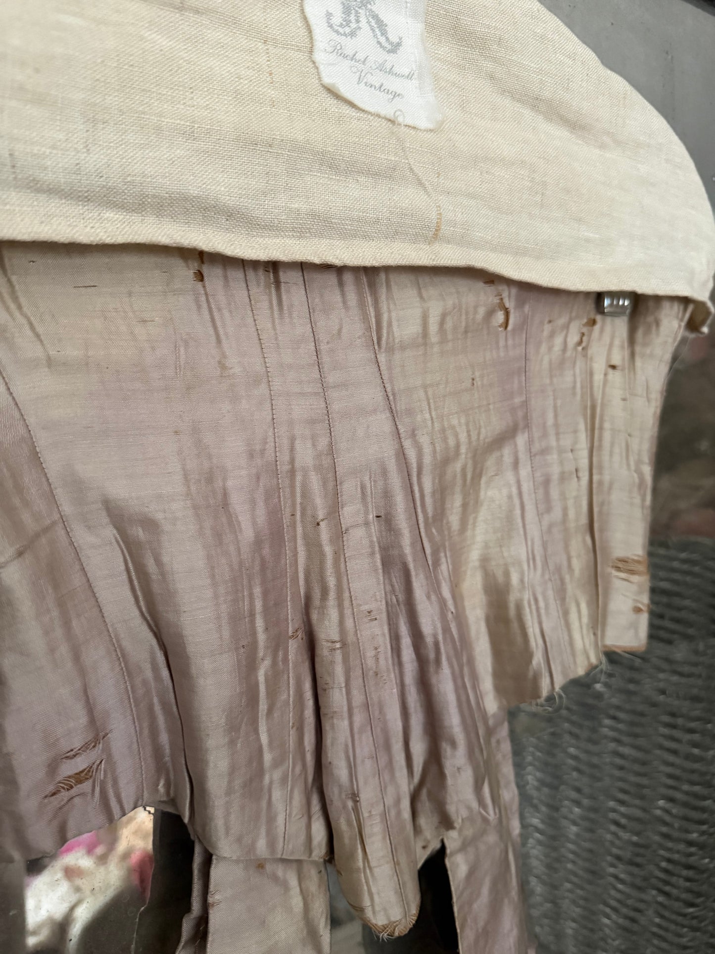 Antique Ice Lavender Silk Corset