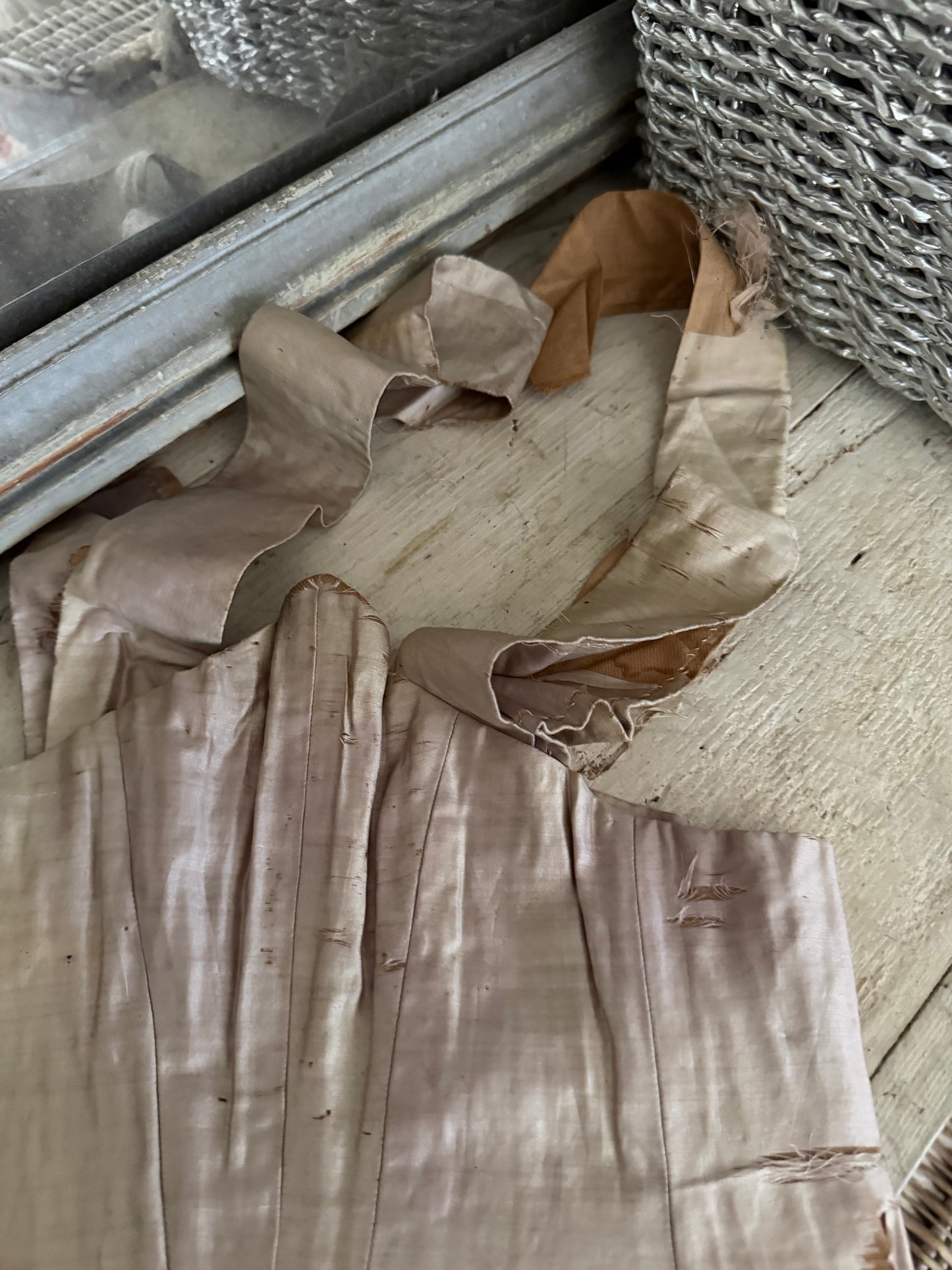 Antique Ice Lavender Silk Corset