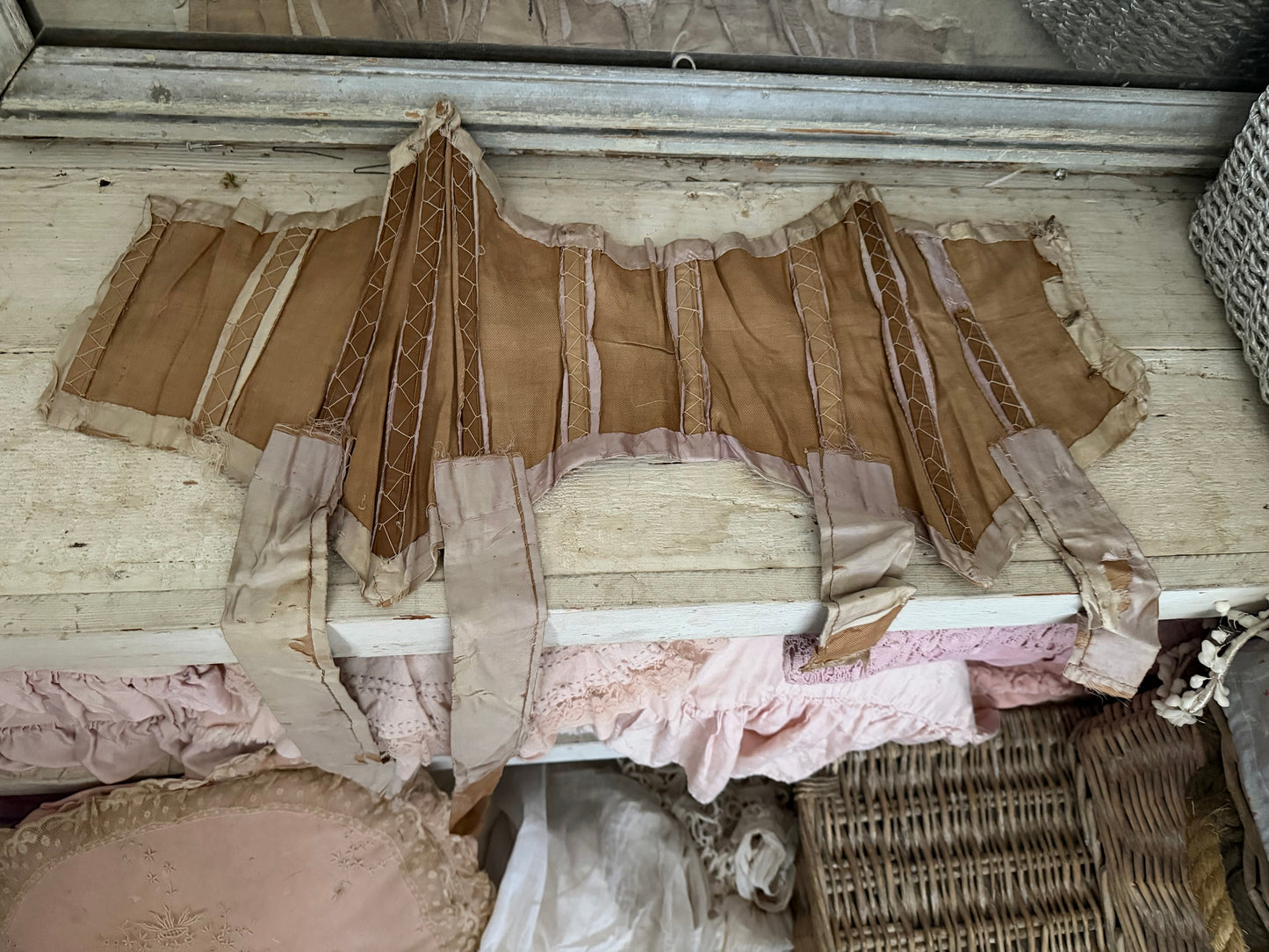 Antique Ice Lavender Silk Corset