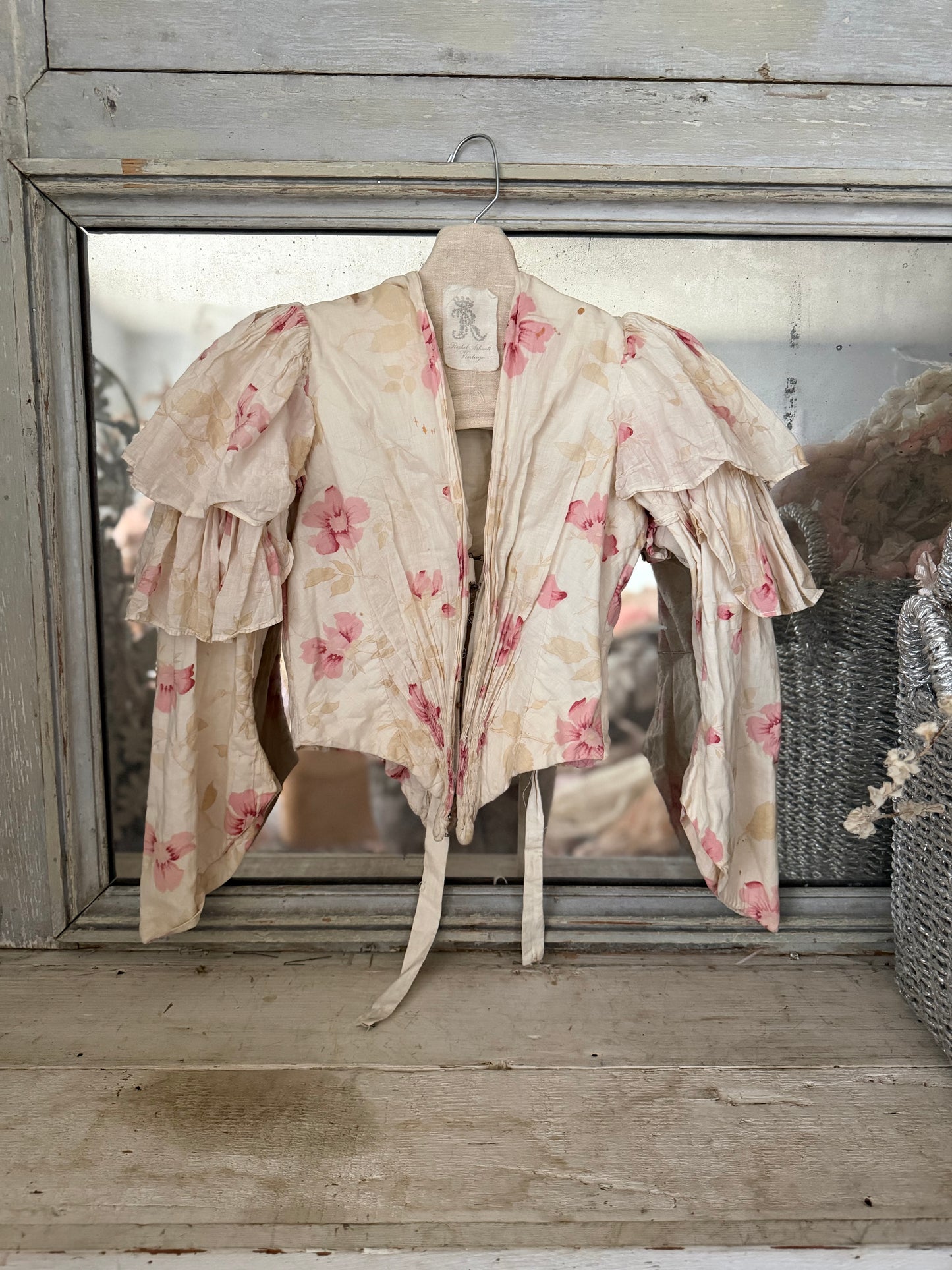 Antique Victorian Pink Floral Bodice