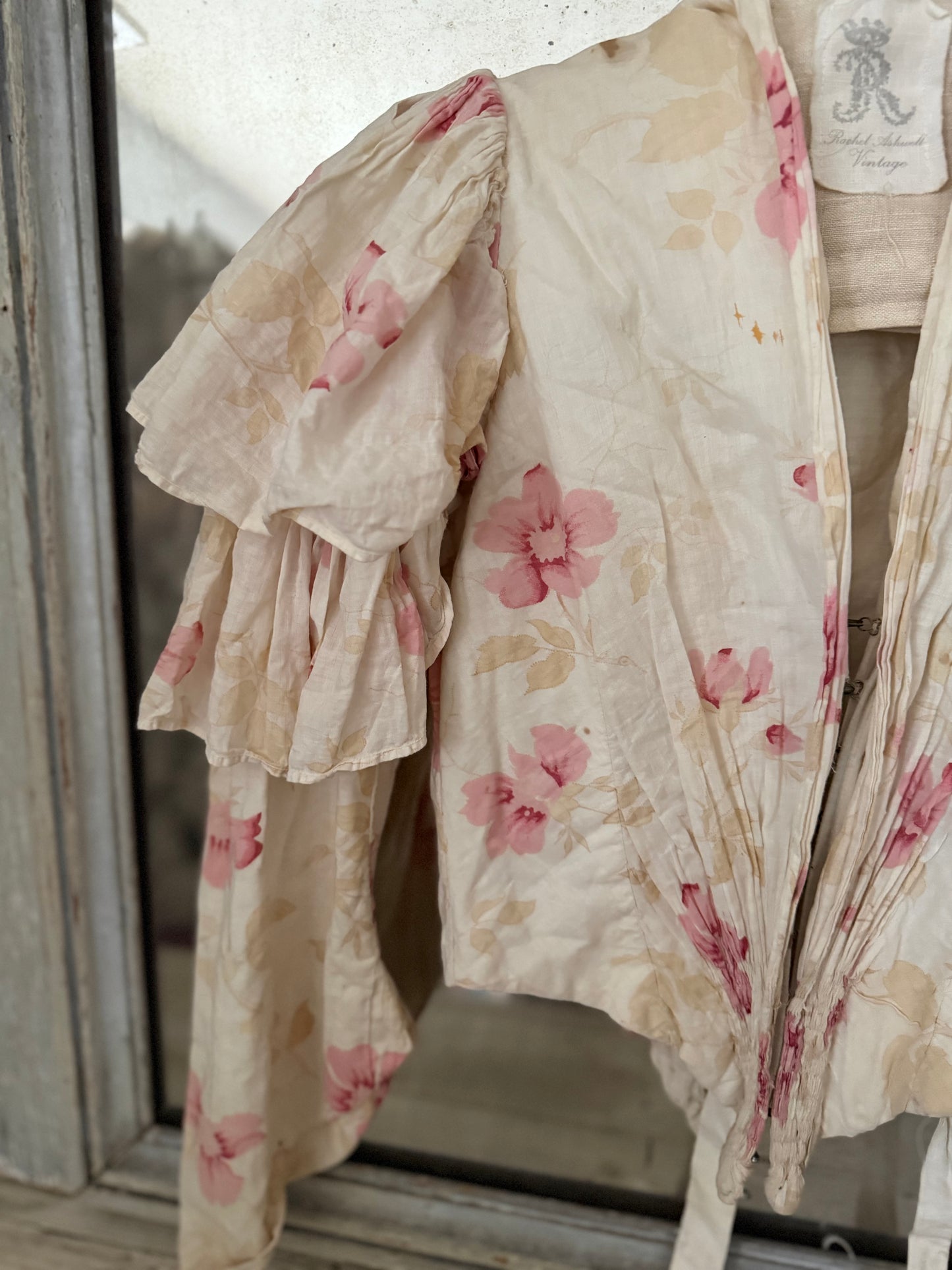 Antique Victorian Pink Floral Bodice