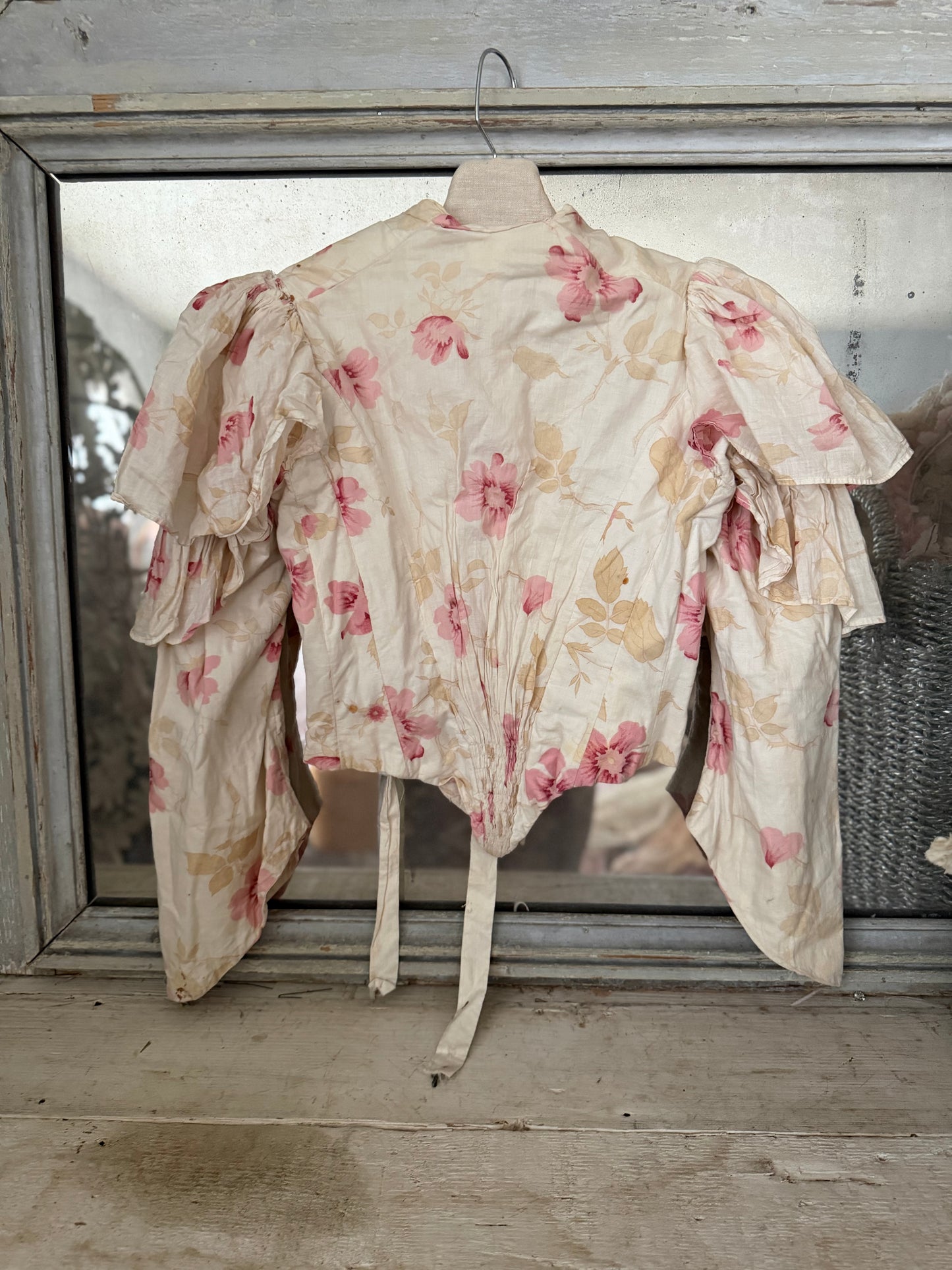 Antique Victorian Pink Floral Bodice
