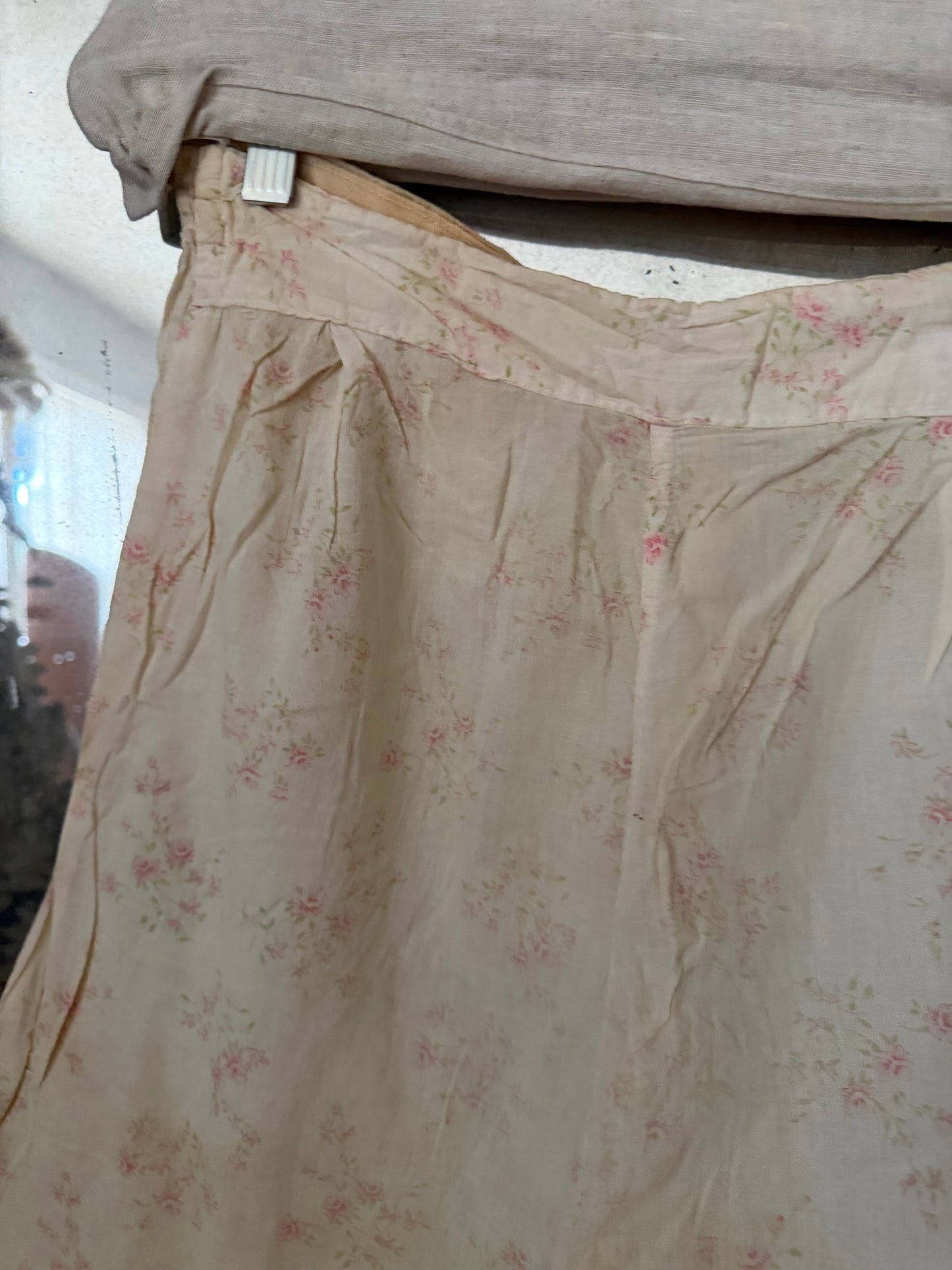Antique Pink Floral Rose Pajama Pants
