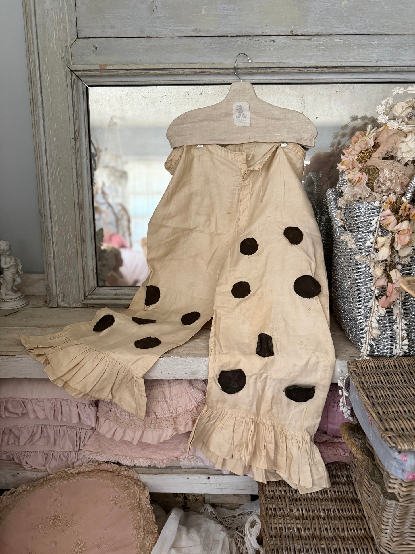 Antique French Pierrot Costume Pants