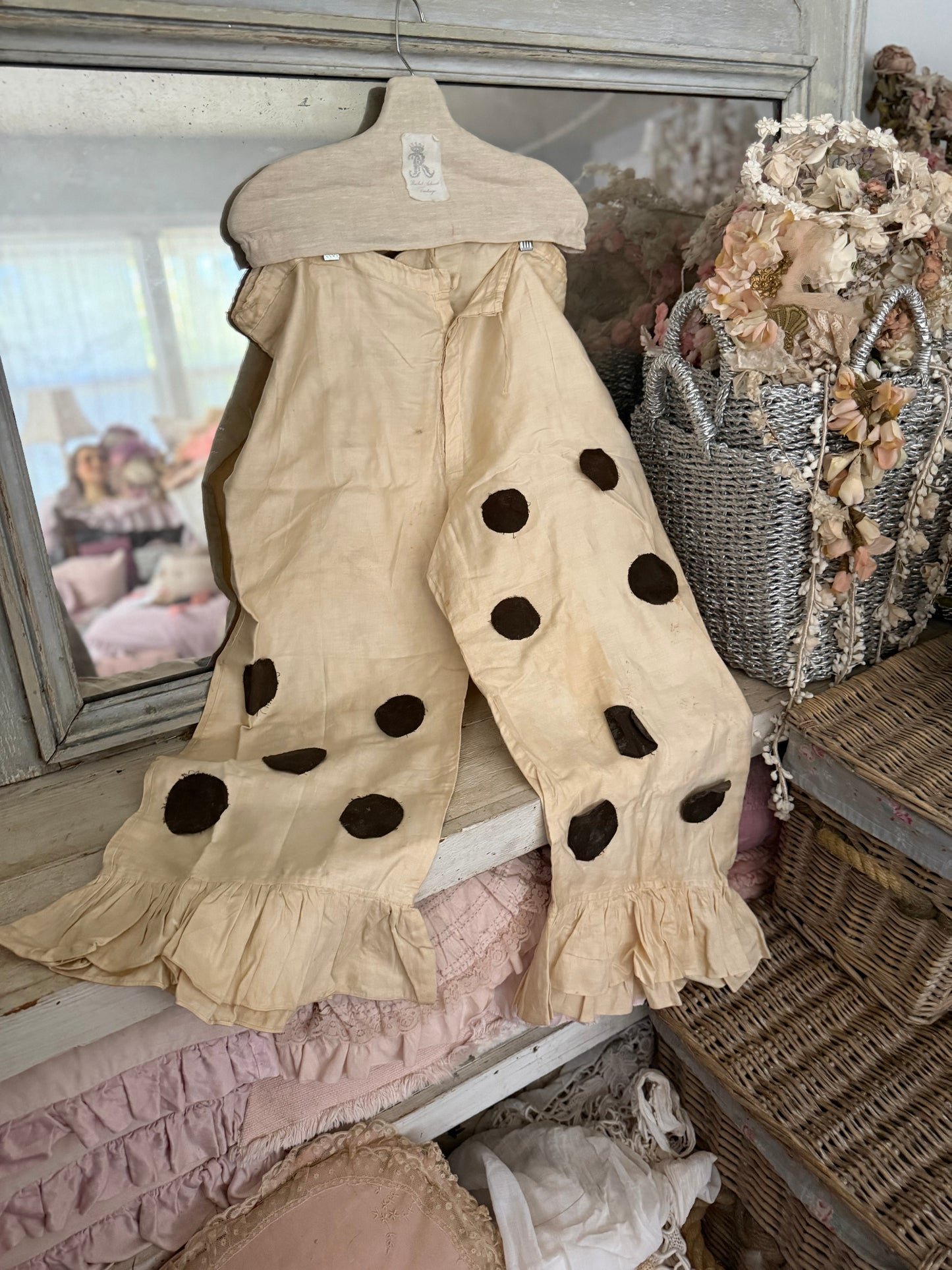 Antique French Pierrot Costume Pants