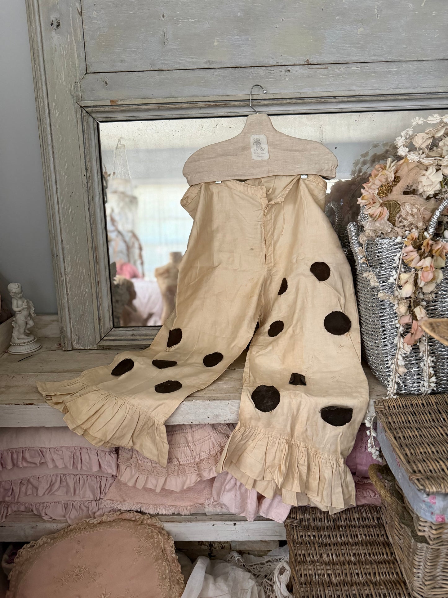 Antique French Pierrot Costume Pants