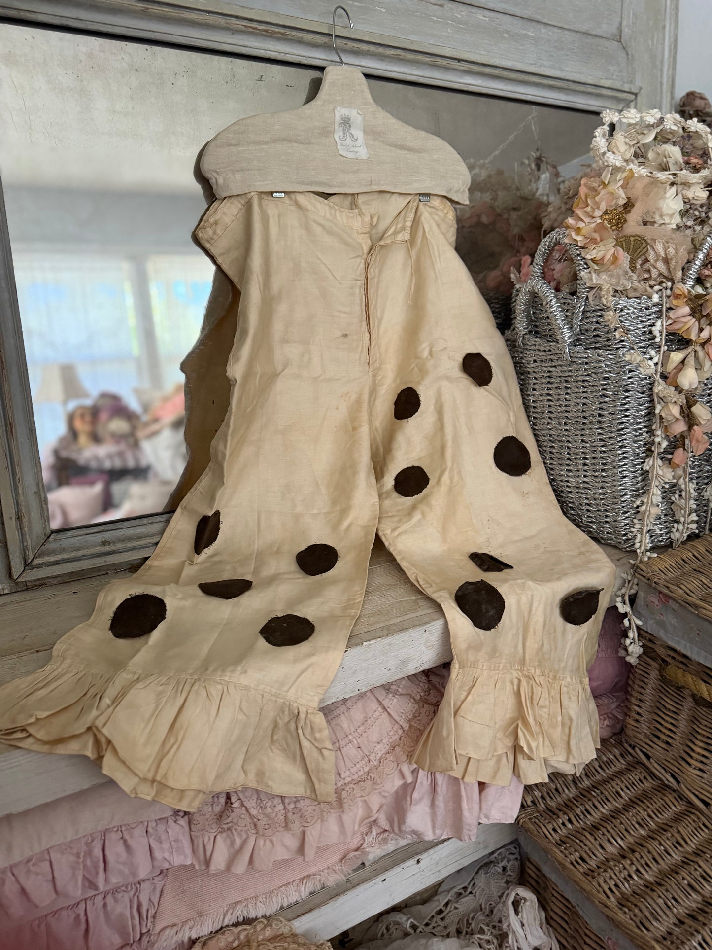 Antique French Pierrot Costume Pants