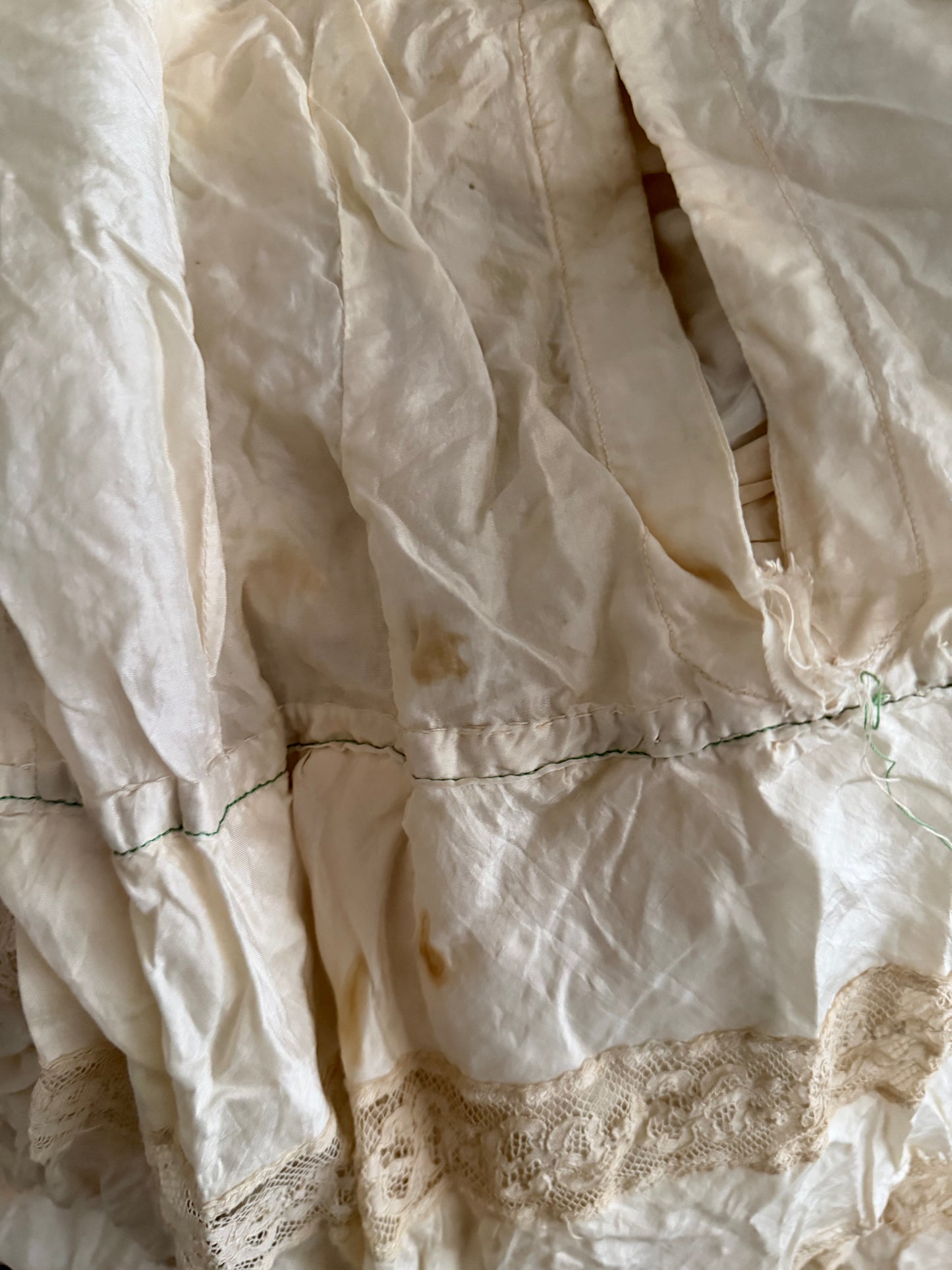 Antique Victorian Silk Lace Petticoat Skirt