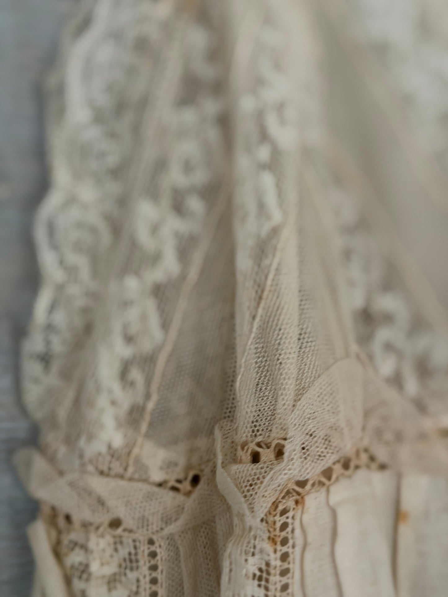 Antique French Lace Wedding Trousseau Ribbonwork Nightgown