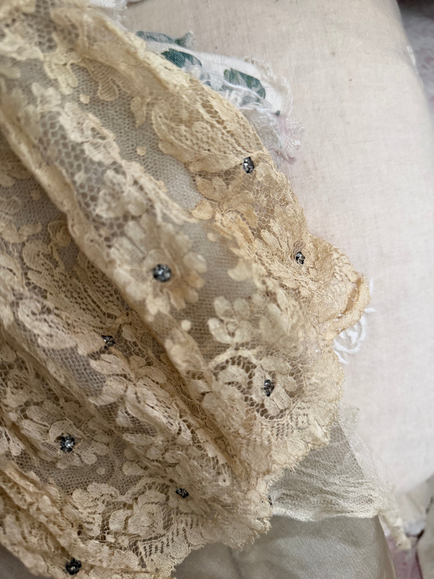 Antique 1920s Beaded Silk Rhinestone Pannier Dress