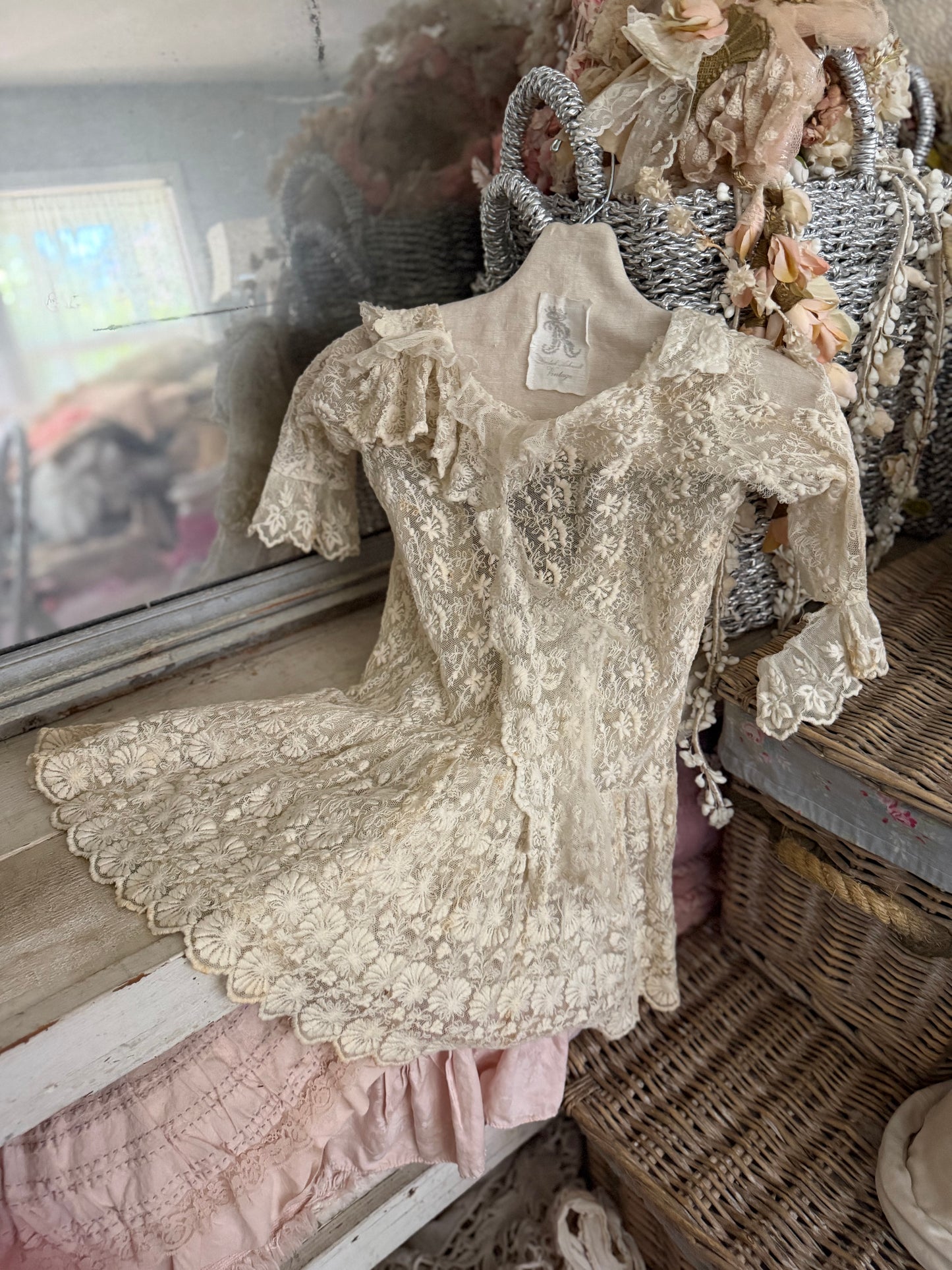 Antique White Lace Dress