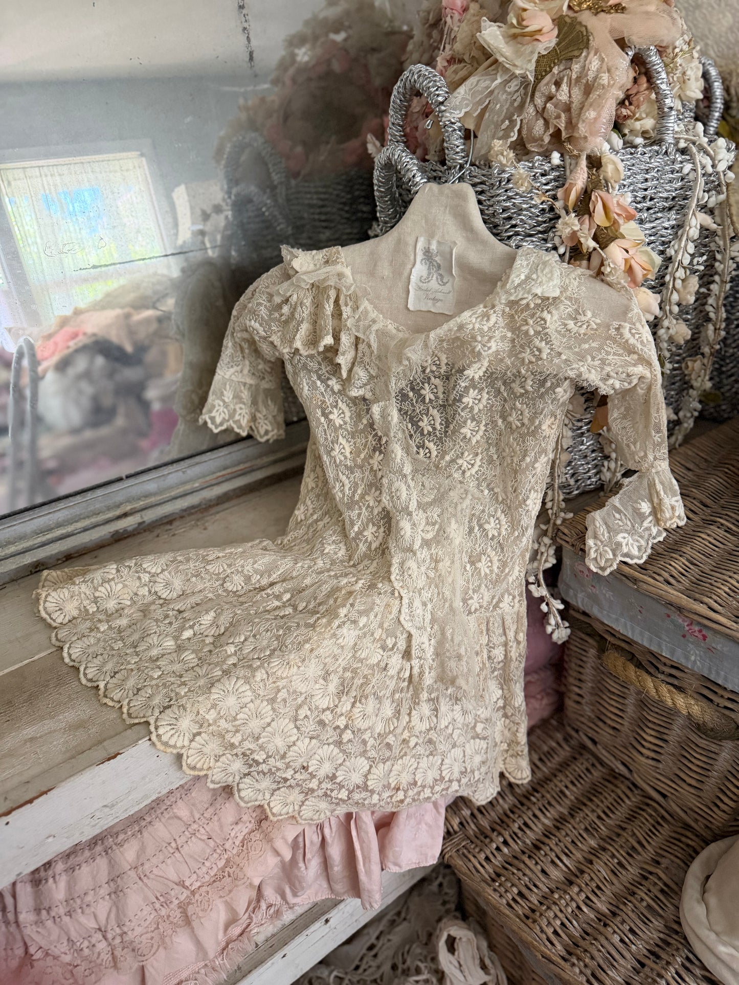 Antique White Lace Dress