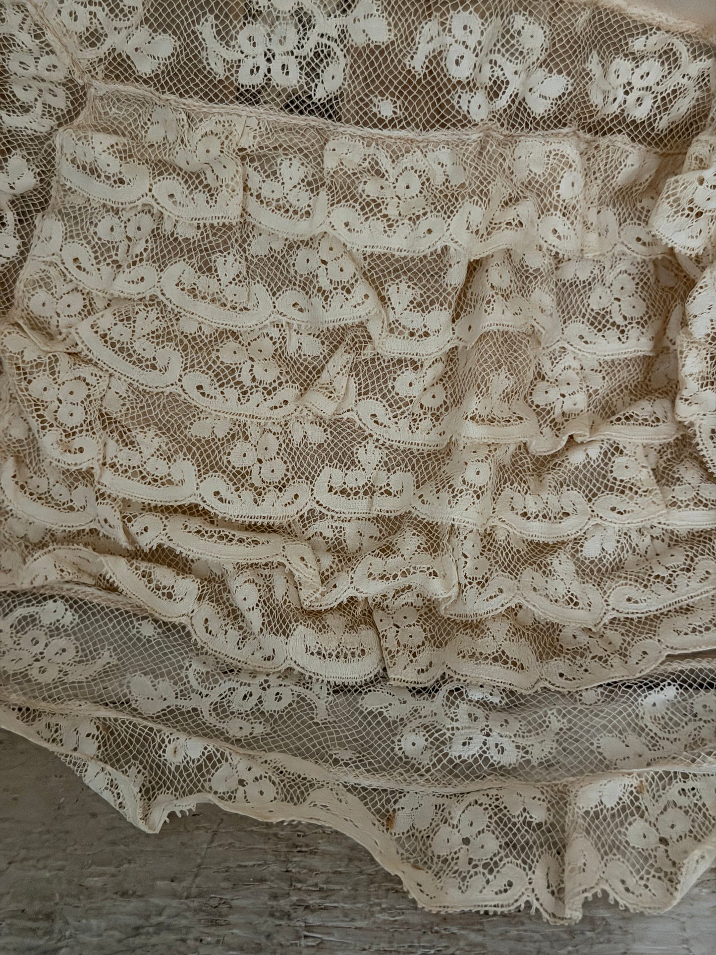 Pair Antique Pink Silk Lace Lingerie Shorts