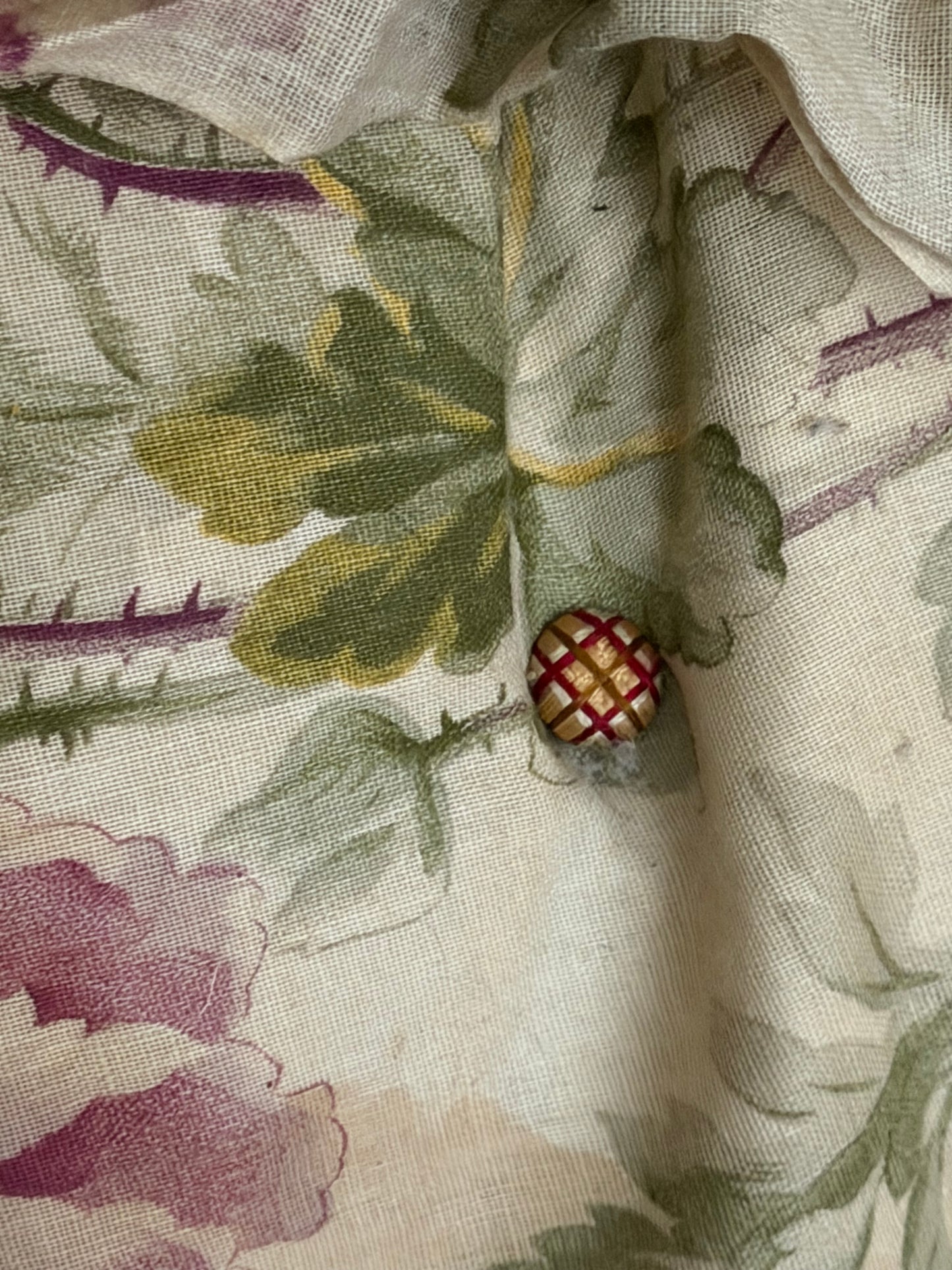 Antique French Straw Filled XL Long Floral Ruffled Cushion