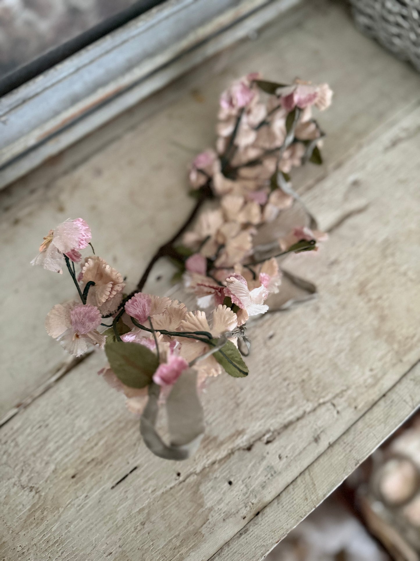 Antique Pink Millinery Flower Crown Headpiece