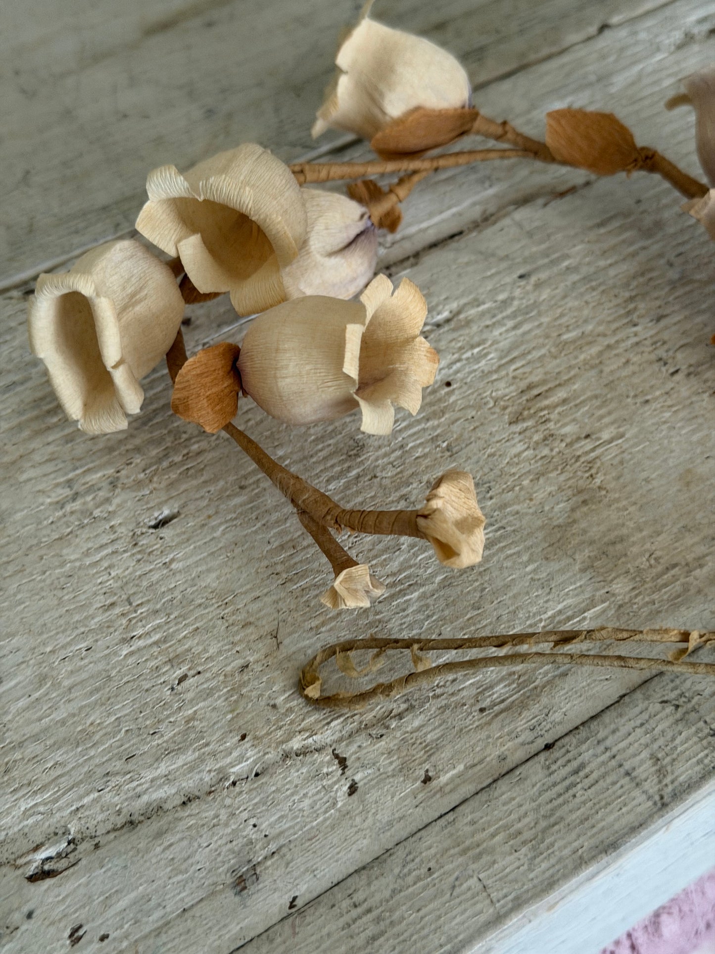 Antique French Crepe Paper Bell Flower Crown