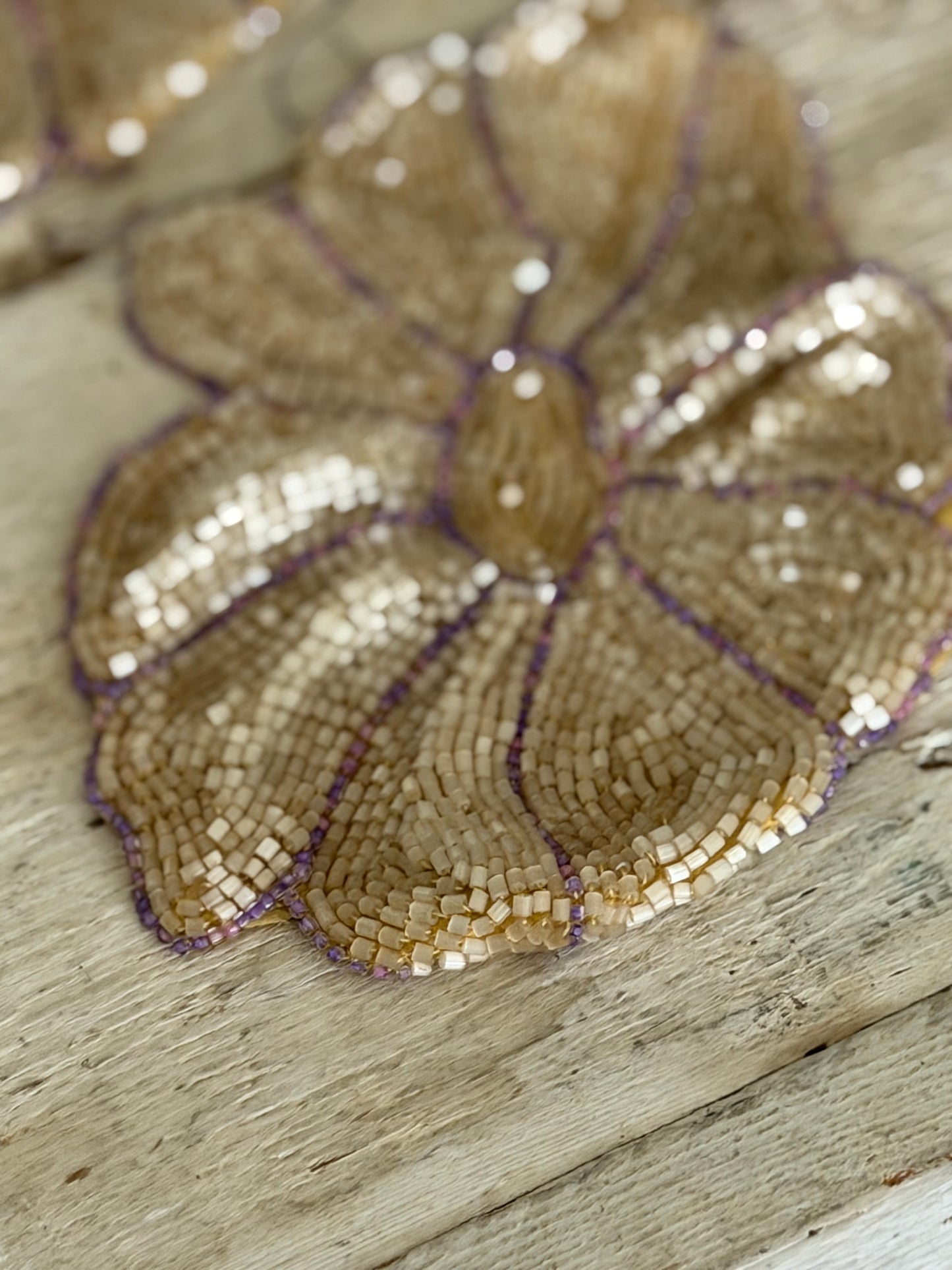 Collection Antique 1920s Beaded Flower Appliques