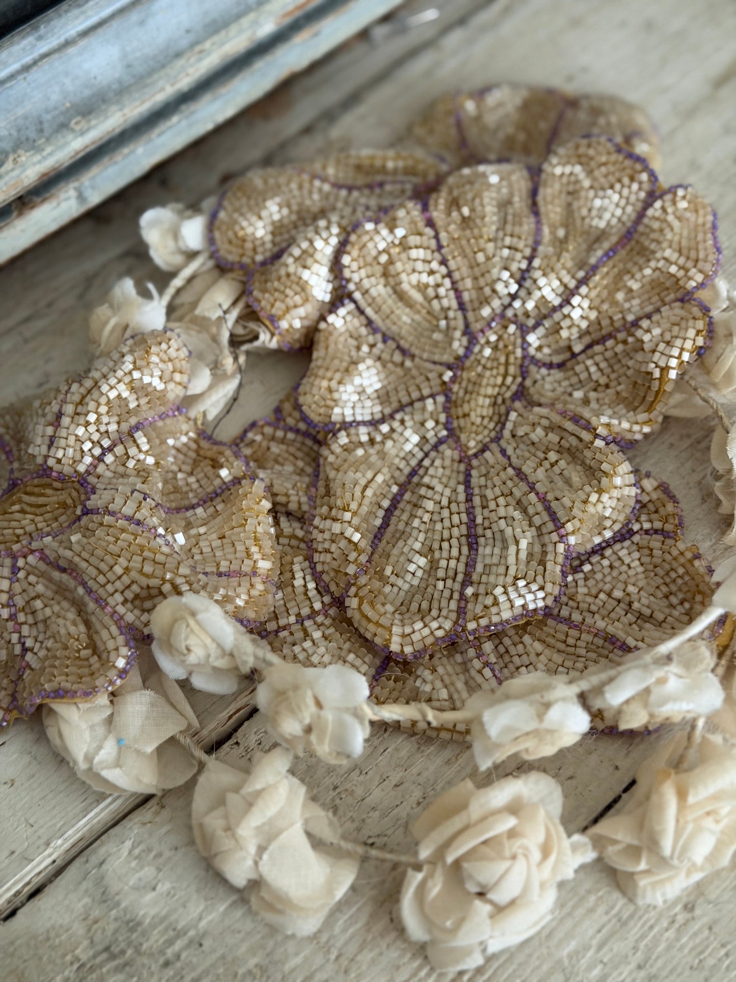 Collection Antique 1920s Beaded Flower Appliques