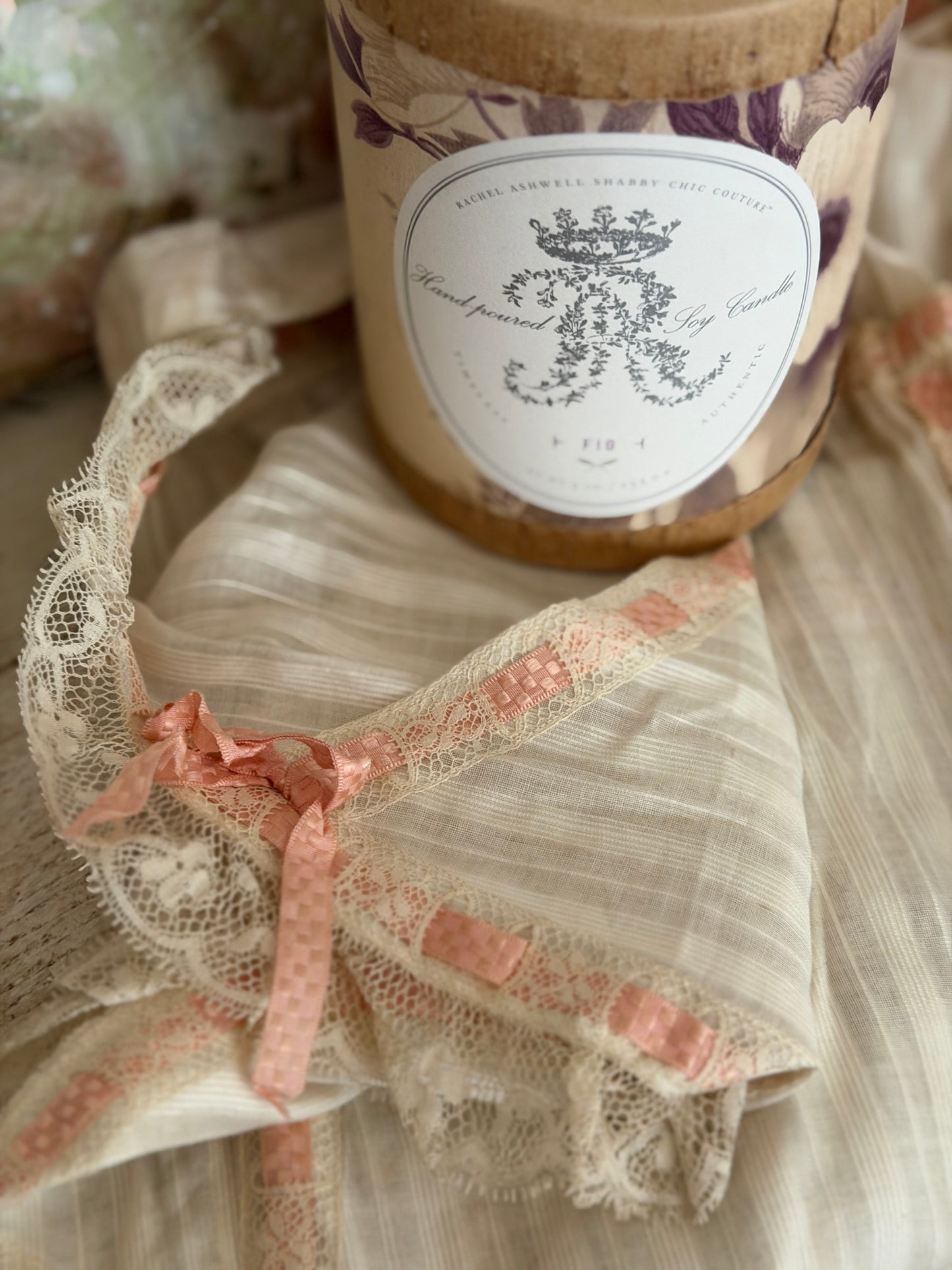 Antique Apron Skirt Pink Silk Ribbon Bows Lace