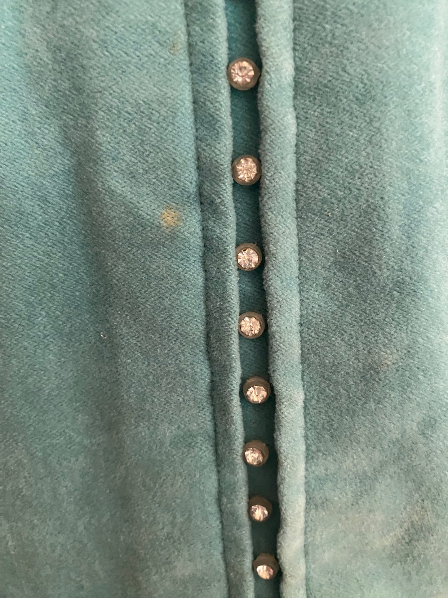 Antique c1925 Girls Dress Rhinestones & Metallic Millinery