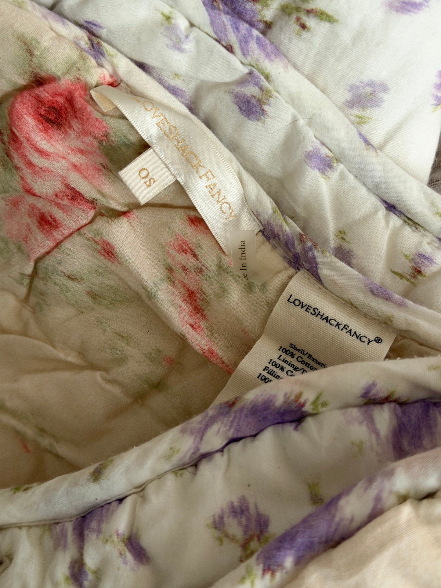 Reserved B RARE LOVESHACKFANCY Retired Quilted Ikat Rose Blanket Comforter