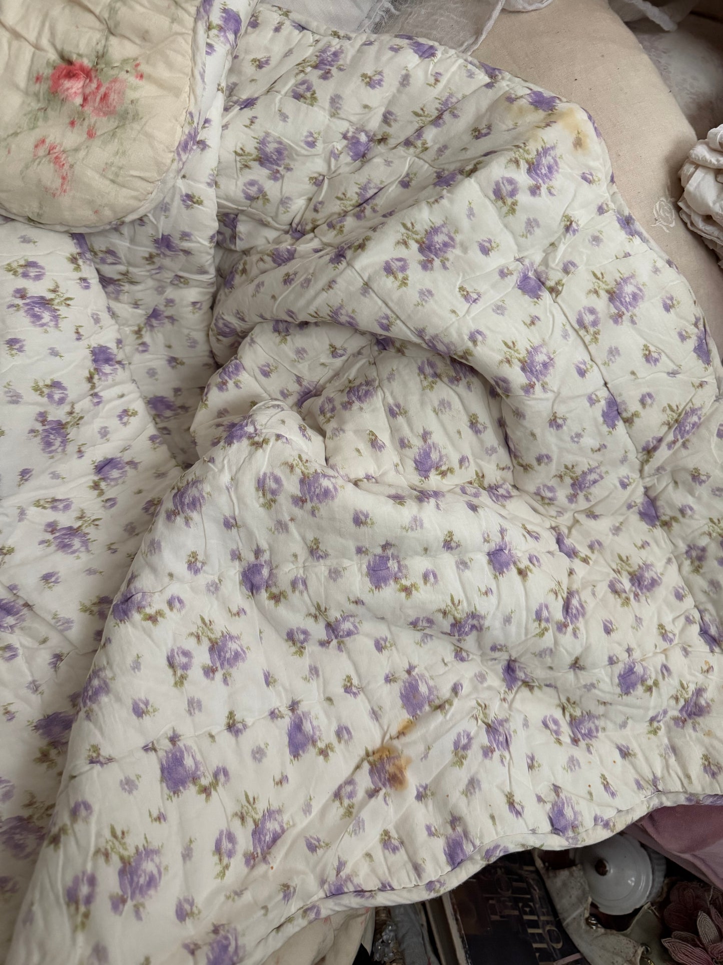 Reserved B RARE LOVESHACKFANCY Retired Quilted Ikat Rose Blanket Comforter