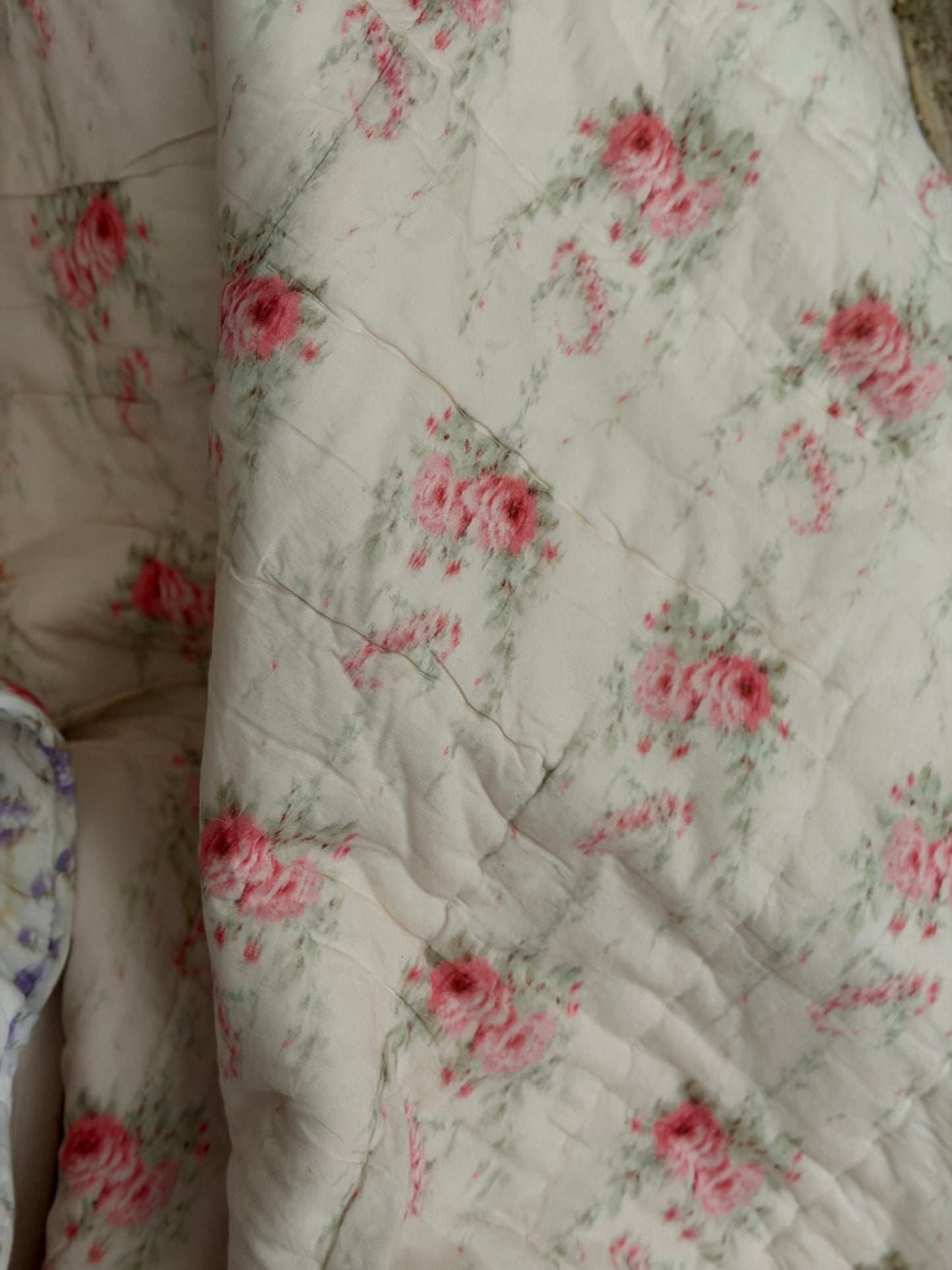 Reserved B RARE LOVESHACKFANCY Retired Quilted Ikat Rose Blanket Comforter