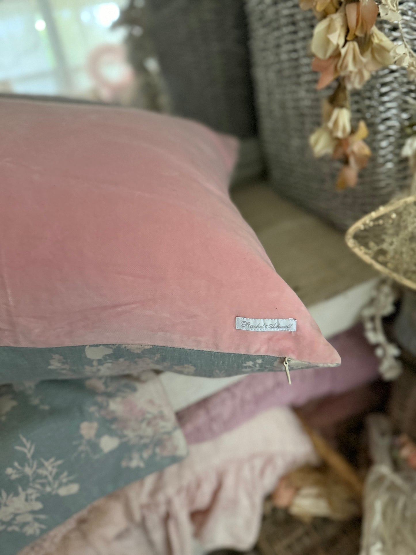 RASSC Rachel Ashwell Velvet Pink Faded Beauty Pillow Sham