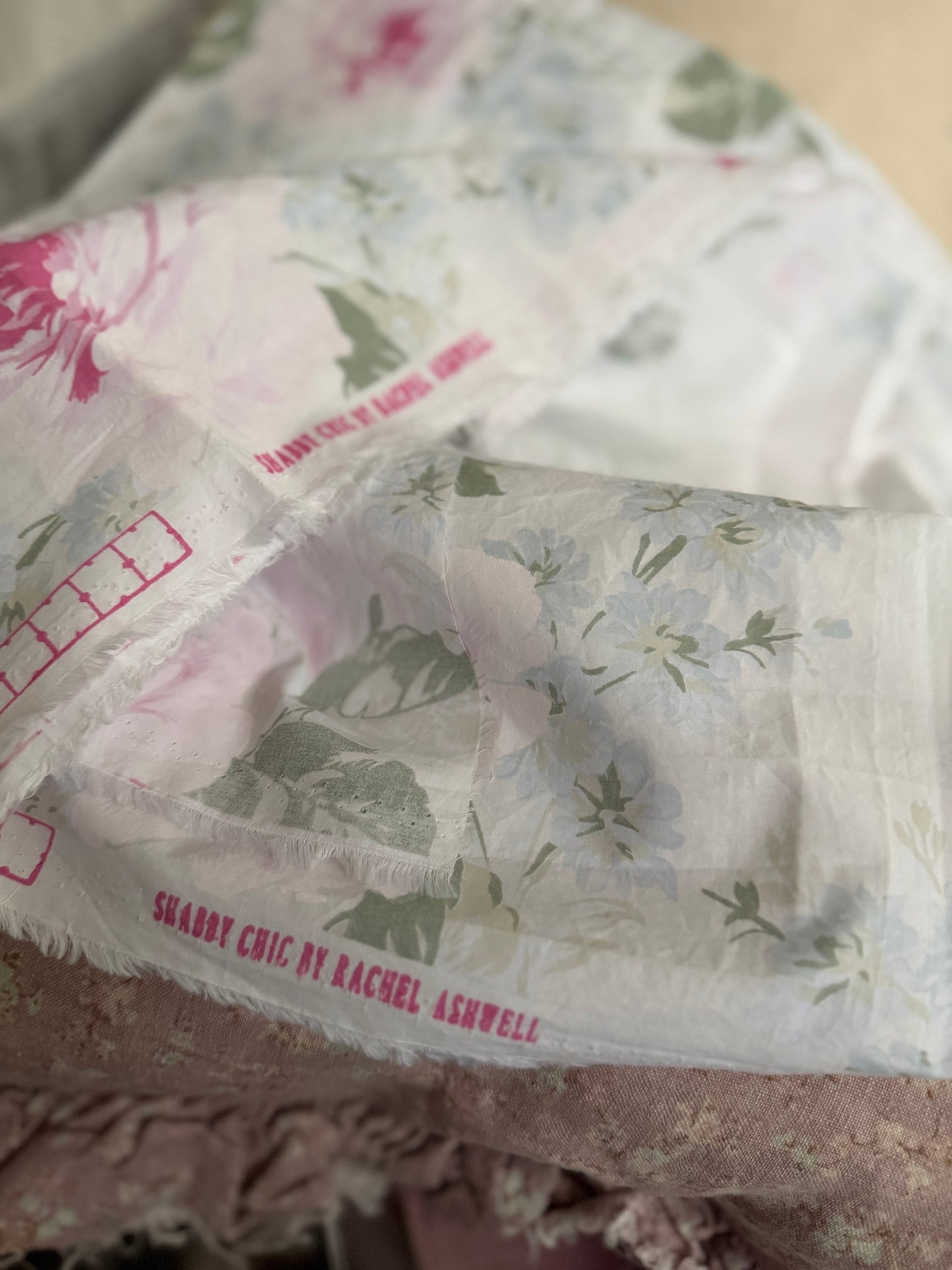 Retired RASSC Rachel Ashwell Royal Bouquet Poplin Fabric