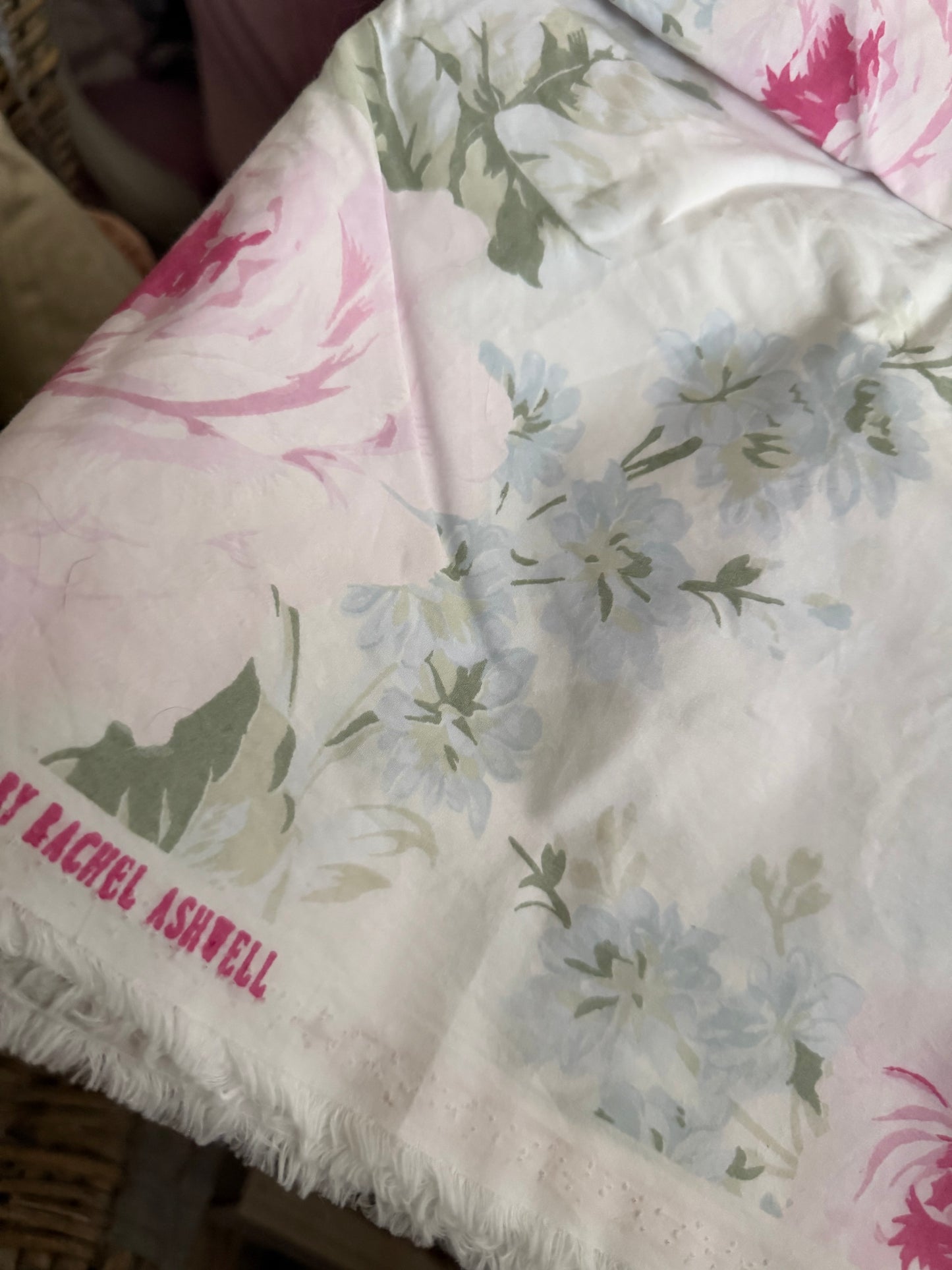 Retired RASSC Rachel Ashwell Royal Bouquet Poplin Fabric