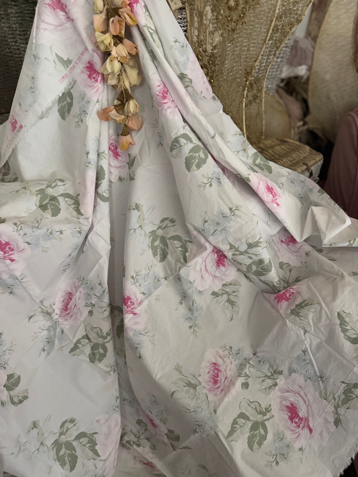 Retired RASSC Rachel Ashwell Royal Bouquet Poplin Fabric