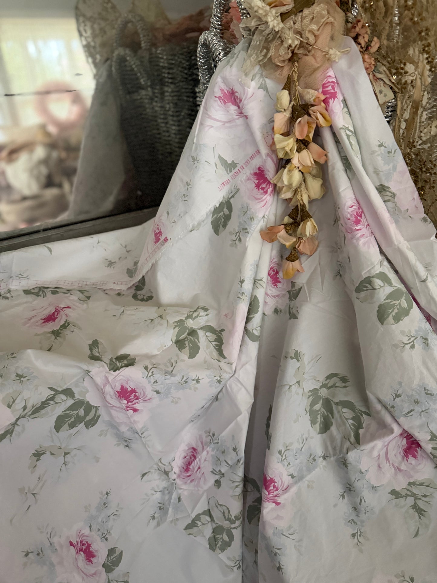 Retired RASSC Rachel Ashwell Royal Bouquet Poplin Fabric
