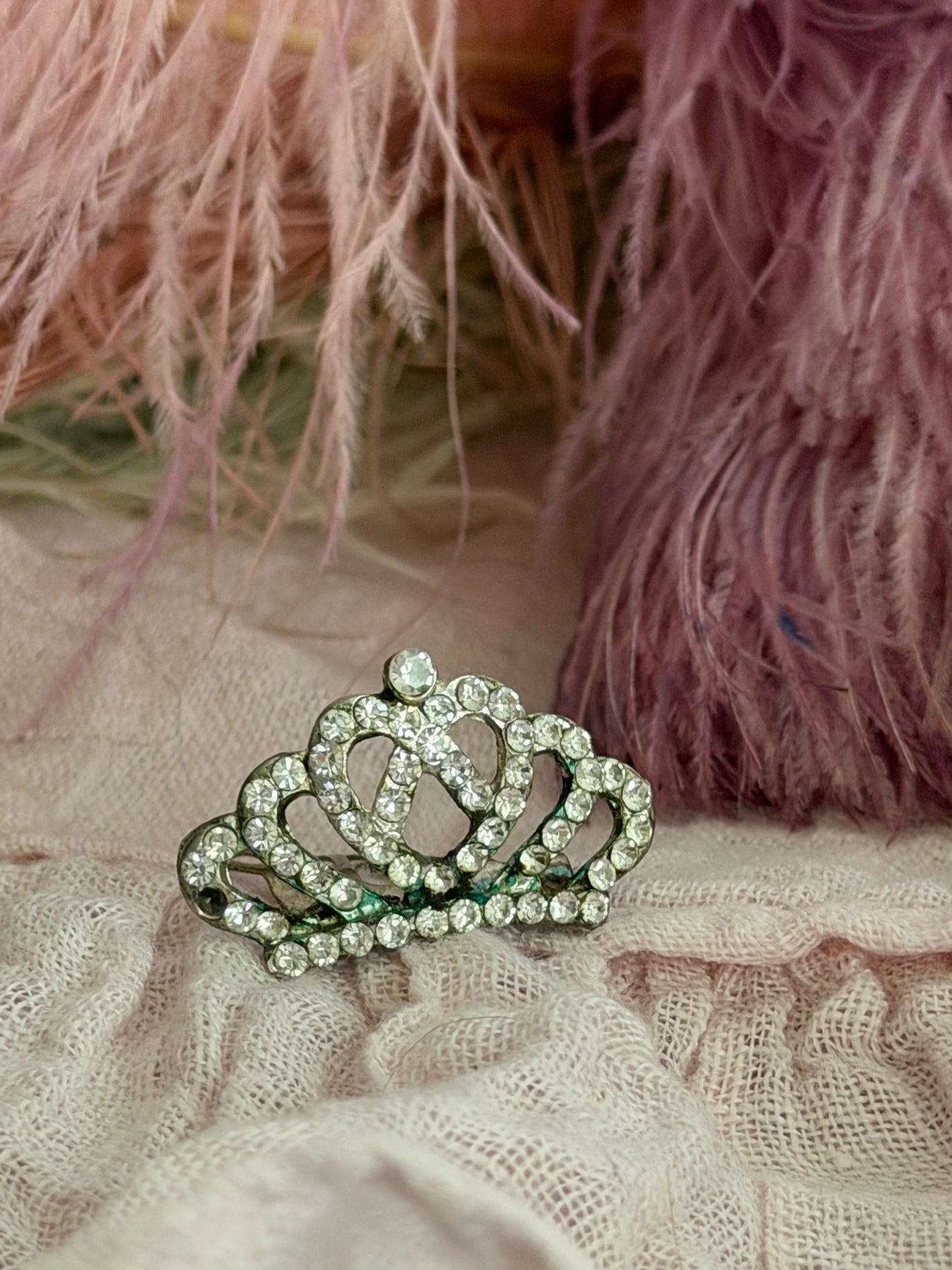 Antique Petite Crown Tiara Comb